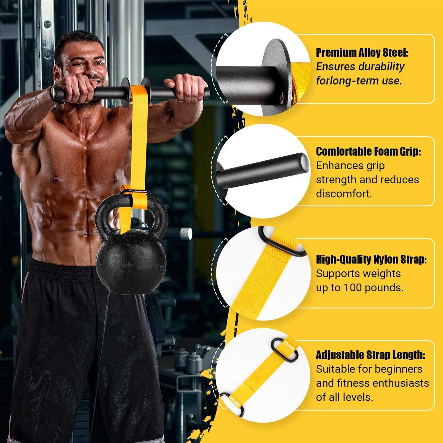 Forearm Strengthener and Wrist Roller, 43.3 In Or 51.2 In Ultra-strong Nylon Webbing Wrist & Forearm Blaster with Quick Locking Mechanism - Image 5