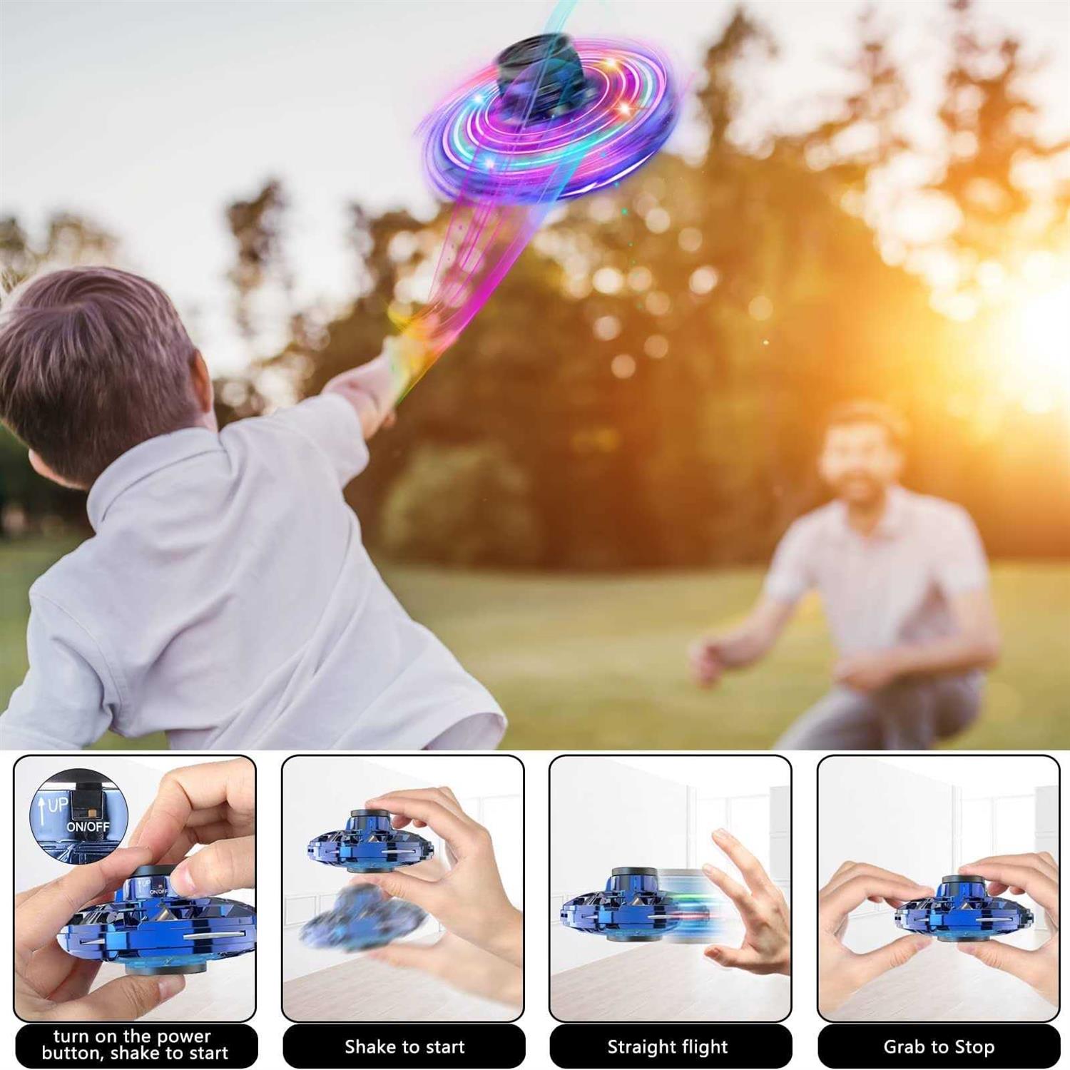 Flying Spinner Flying Fidget Spinner with LED Lights Kids Drone Flying Spinner,Mini Drone with USB Rechargeable for Fun Indoor Outdoor - Image 5