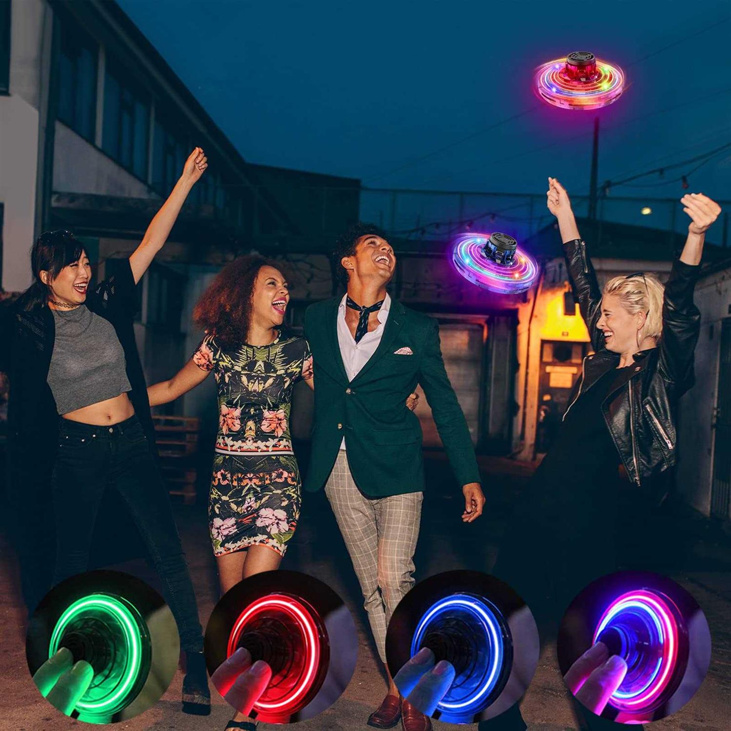 Flying Spinner Flying Fidget Spinner with LED Lights Kids Drone Flying Spinner,Mini Drone with USB Rechargeable for Fun Indoor Outdoor - Image 5