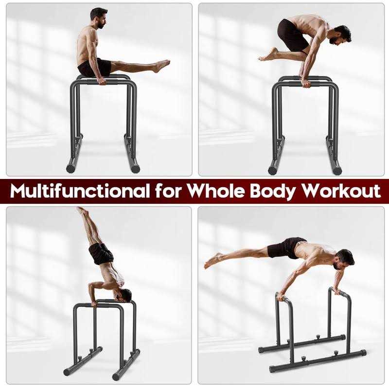 Dripex 1100lbs Adjustable Dip Bar Heavy Duty Steel Dip Station Home Dip Stand with Two Safety Connectors - Image 3