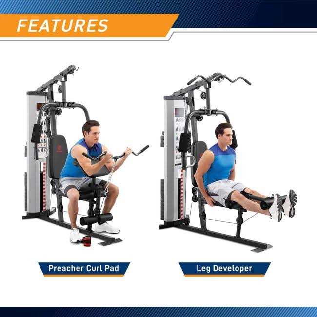 Marcy Mwm-988 Multifunction Steel Home Gym 150lb Weight Stack Machine - Image 4