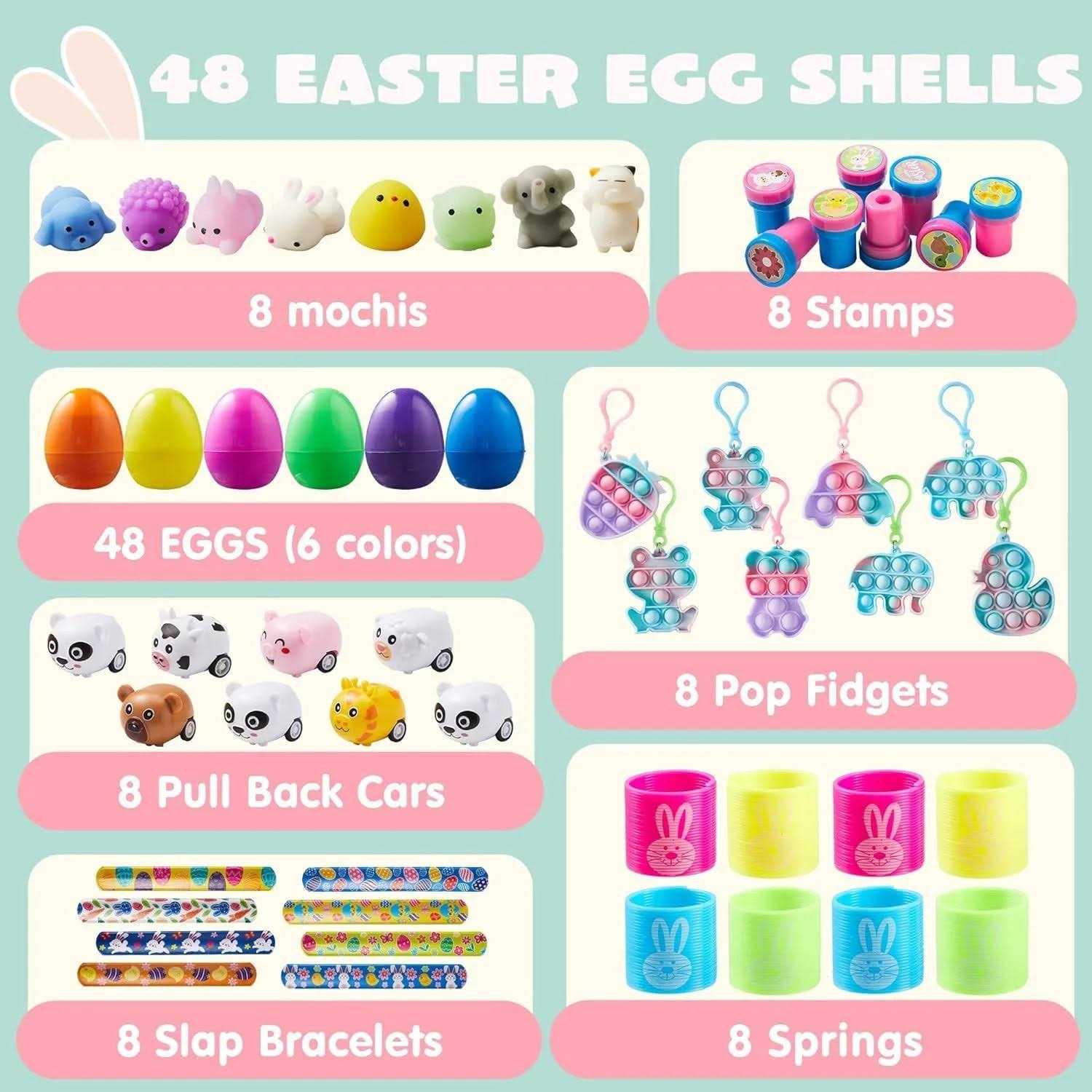 JOYIN 48Pcs Assorted Toys Prefilled Easter Eggs 2.4in - Image 5