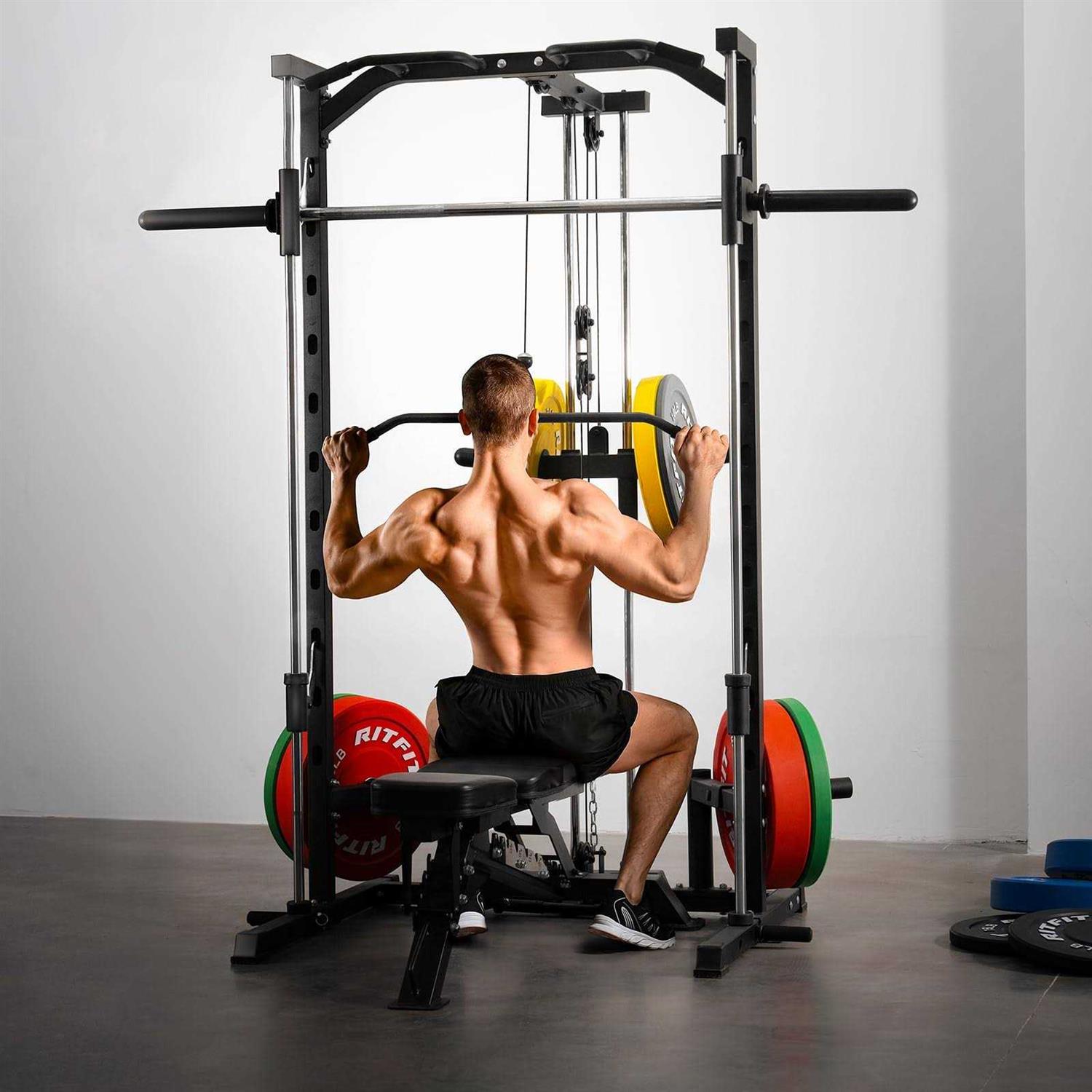 RitFit Smith Machine Power Rack with LAT-Pull Down System - Image 3