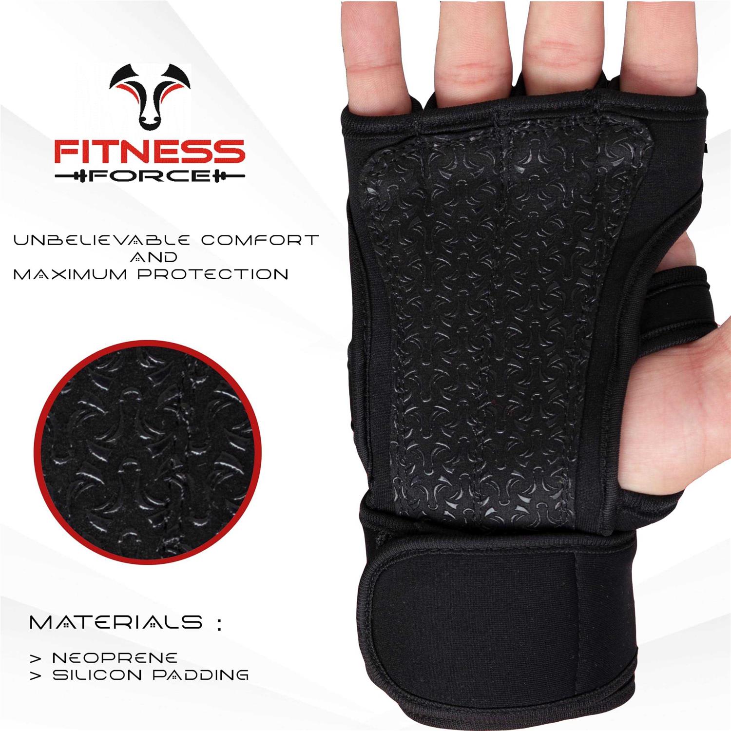 Fitness Force Ventilated Gym Gloves for Men with Built-in Wrist Support for Workouts Weightlifting Workout Gloves for Women Exercise Fitness - Image 5