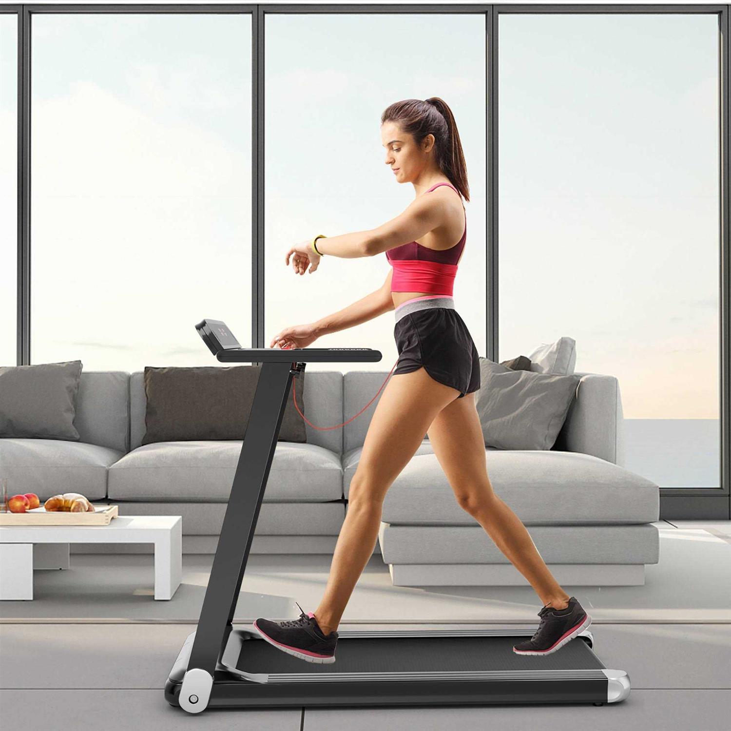 Superfit Folding Electric Treadmill Compact Walking Running Machine w/APP Control Speaker - Image 3
