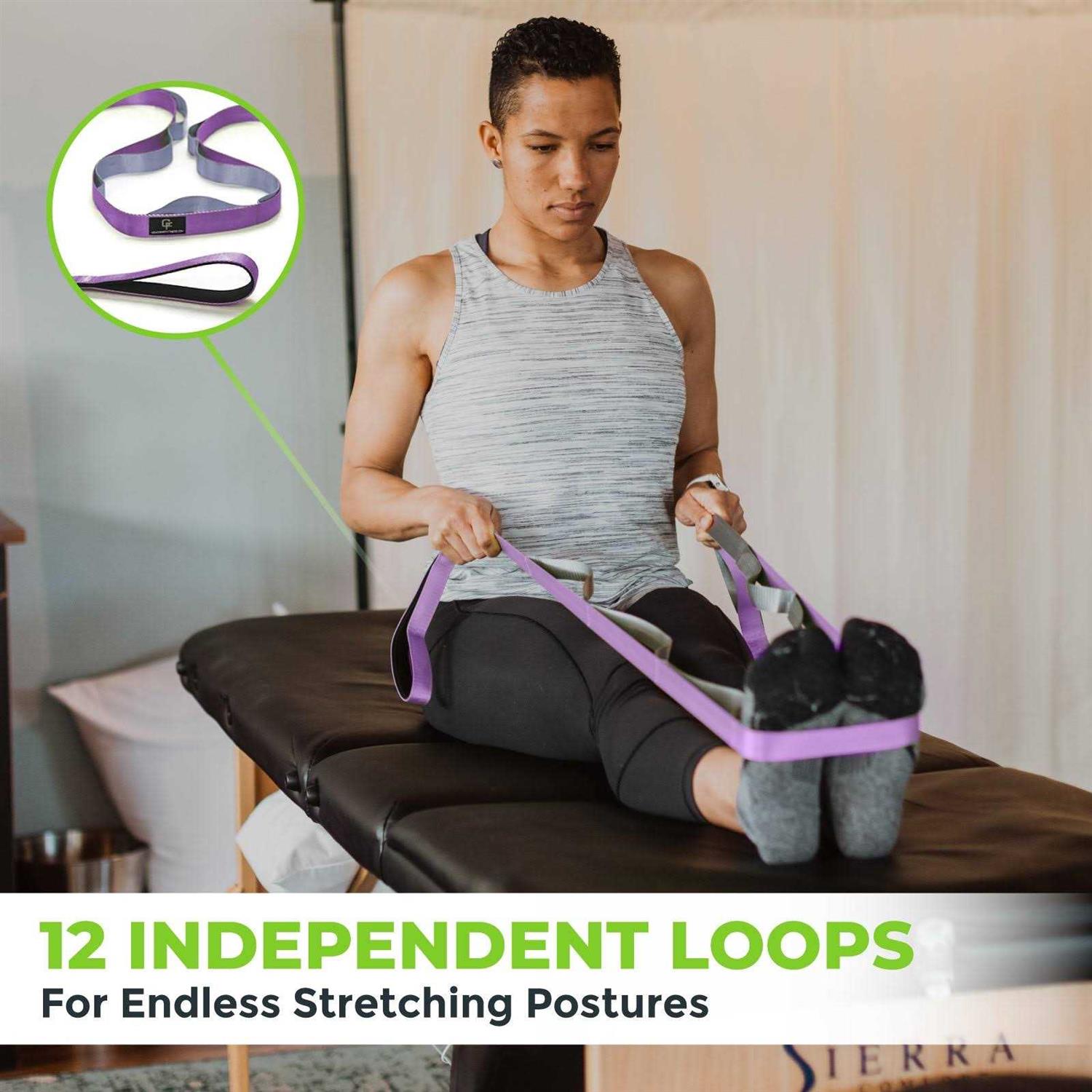 Gradient Fitness Stretching Strap for Physical Therapy 12 Multi-Loop Stretch Strap 8' L - Image 3
