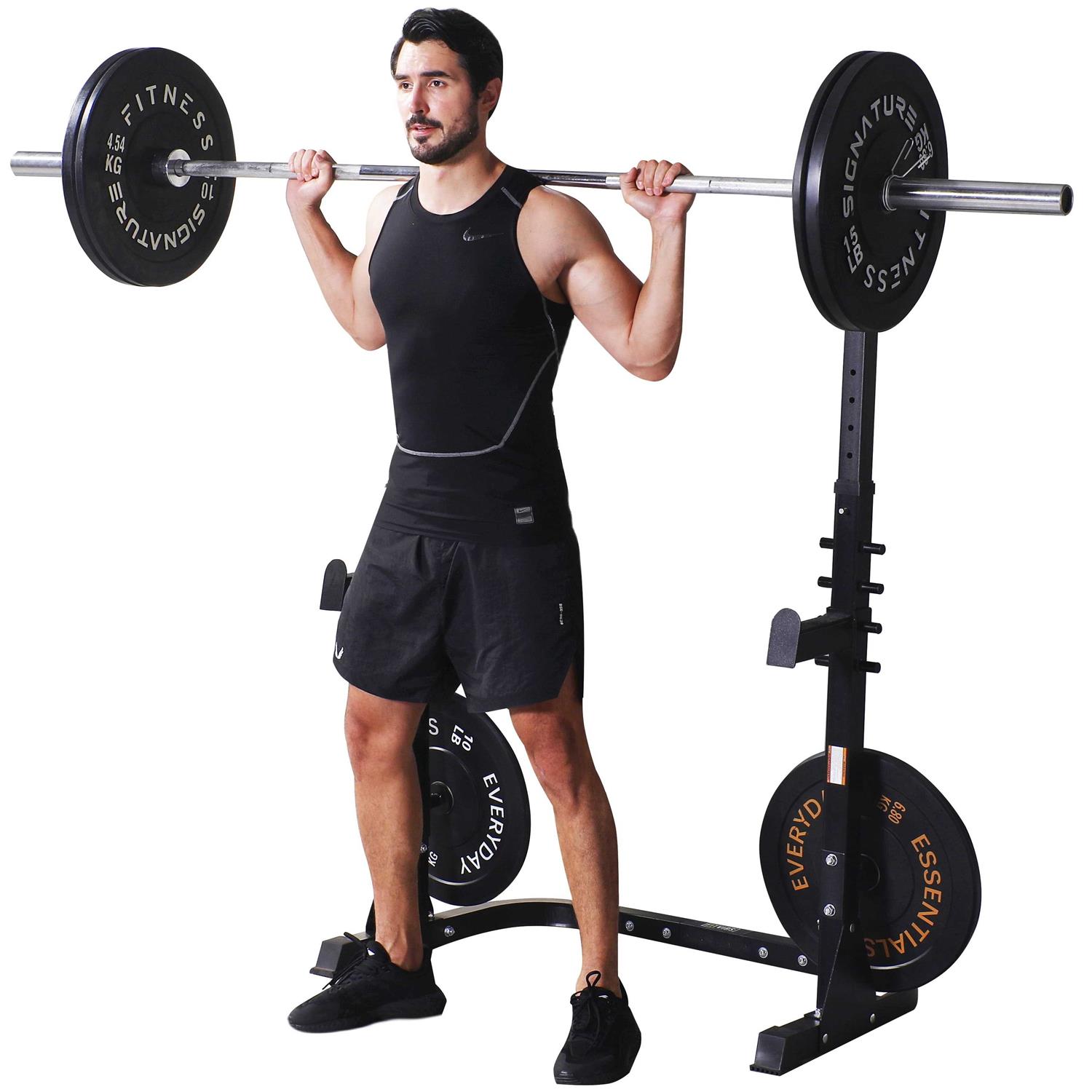 Fitvids LX600 Adjustable Olympic Workout Bench with Squat Rack, Leg Extension, Preacher Curl, and Weight Storage - Image 4