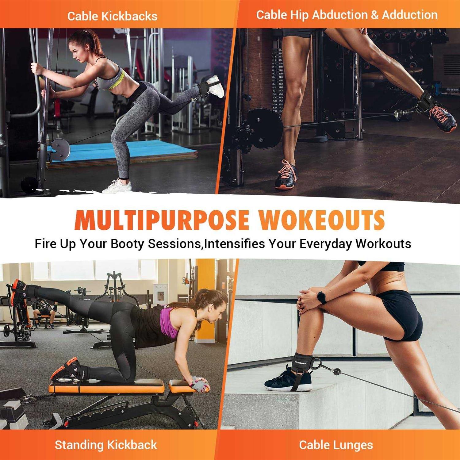 nooncrazy Ankle Strap for Cable Machine Attachments Ankle Cuffs for Kickbacks - Image 5