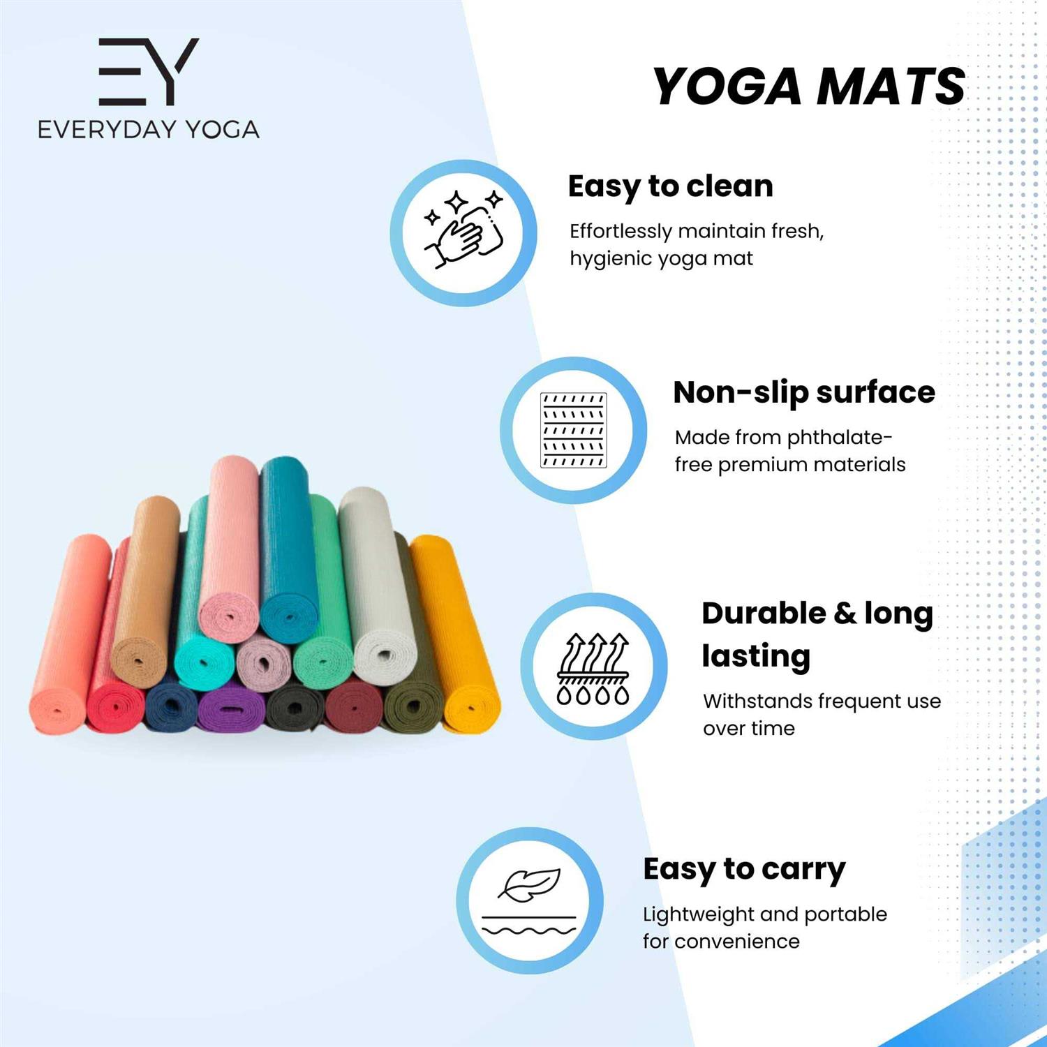 Everyday Yoga Grip Mat 72 x 26 Inch 5mm - Image 5
