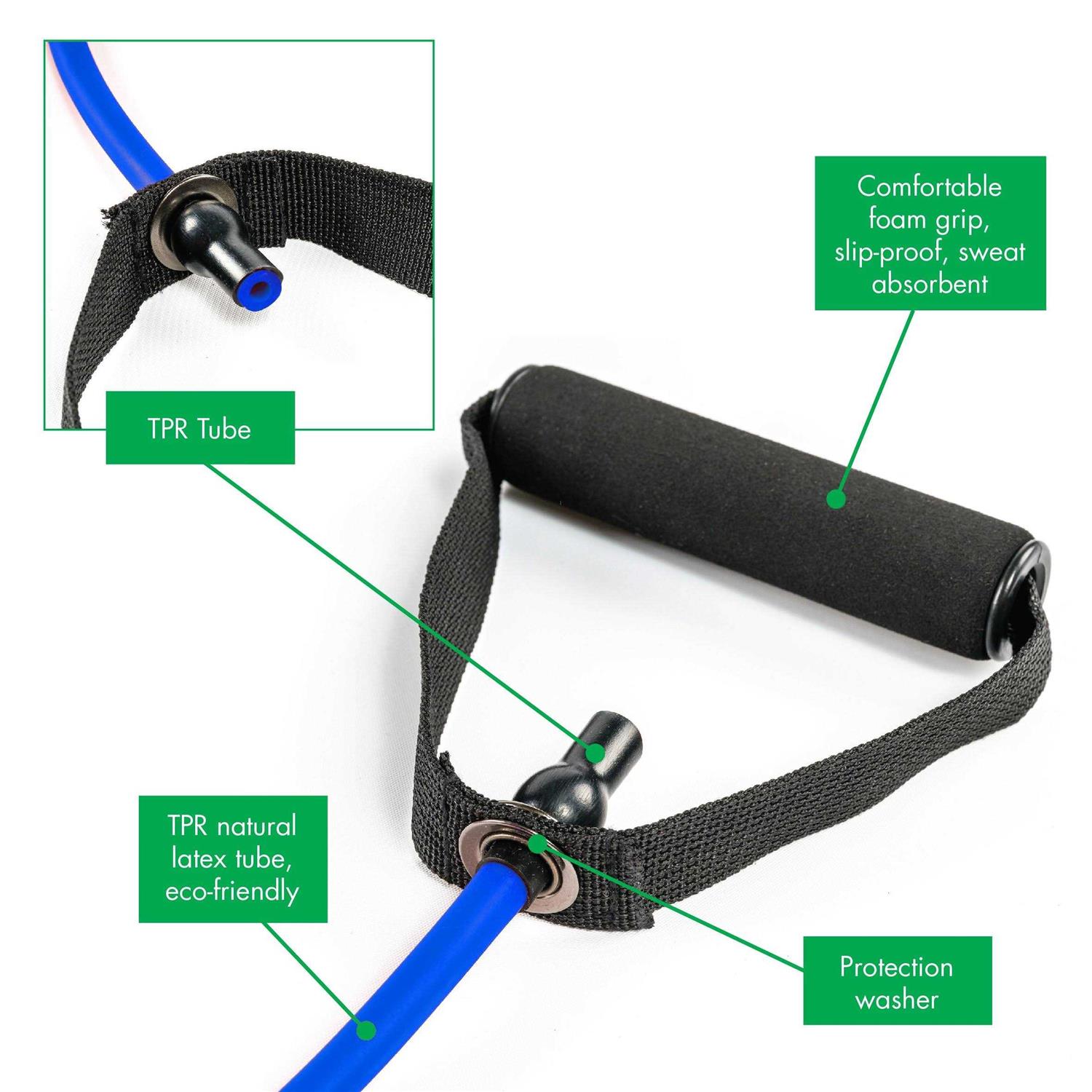 Resistance Bands with Handles by PXT360 Complete Set of 5 Heavy Weights Exercise Tube Band from 5 to 50 pounds - Image 5