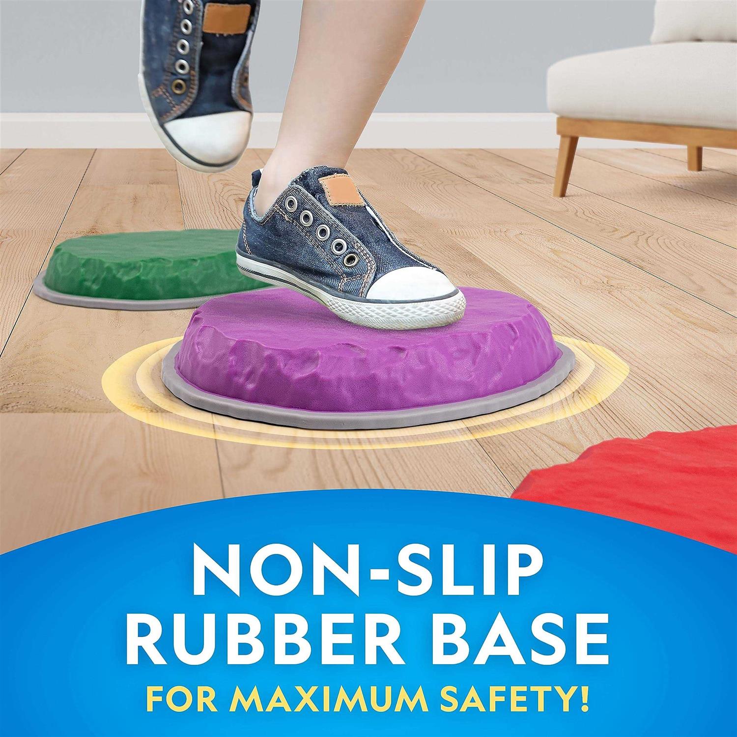 NATIONAL GEOGRAPHIC Stepping Stones for Kids – 7 Durable Non-Slip Stones Encourage Toddler Balance & Motor Skills - Image 4