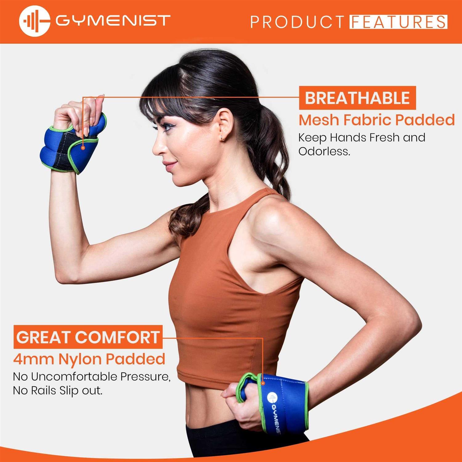 Gymenist Pair of Wrist Weights With Hole for Thumb - Image 4