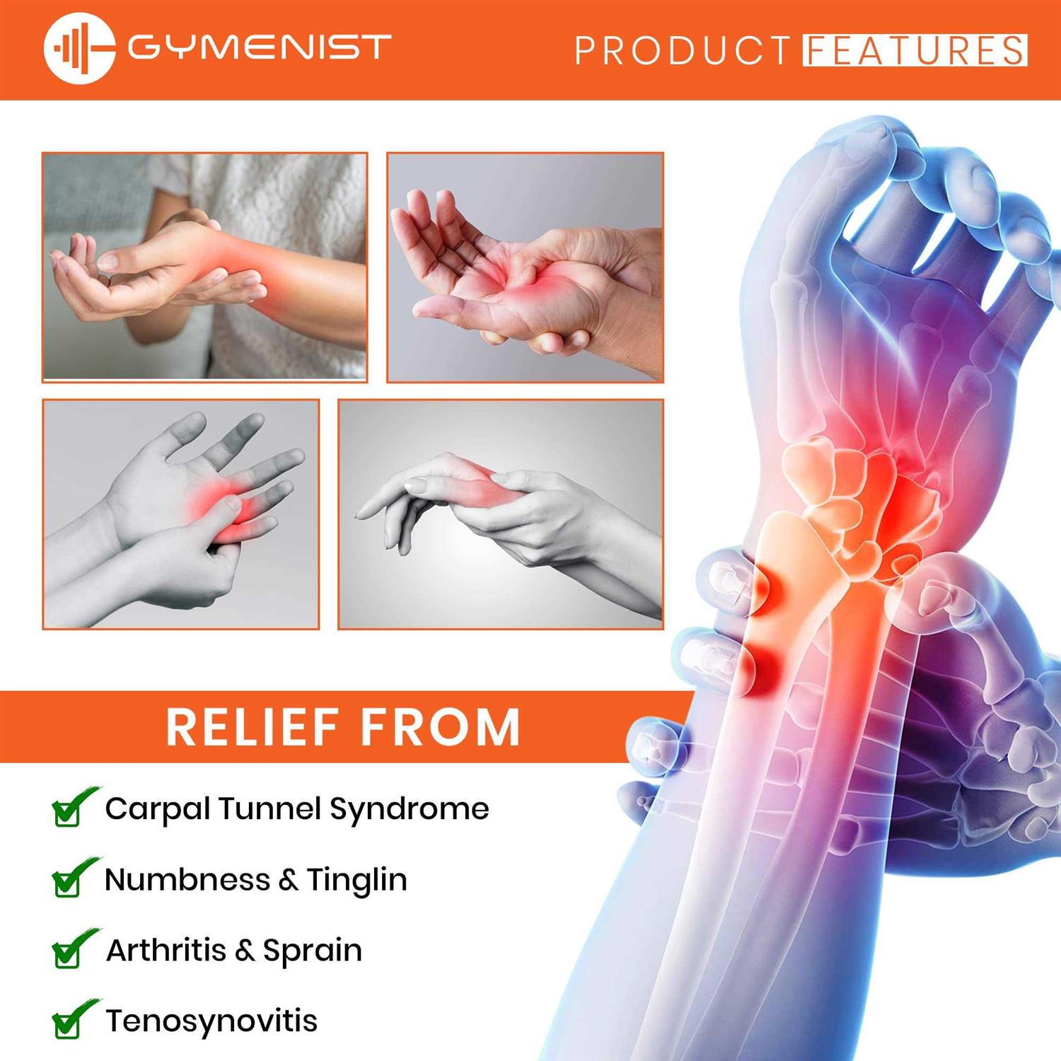 Gymenist Pair of Wrist Weights With Hole for Thumb - Image 5