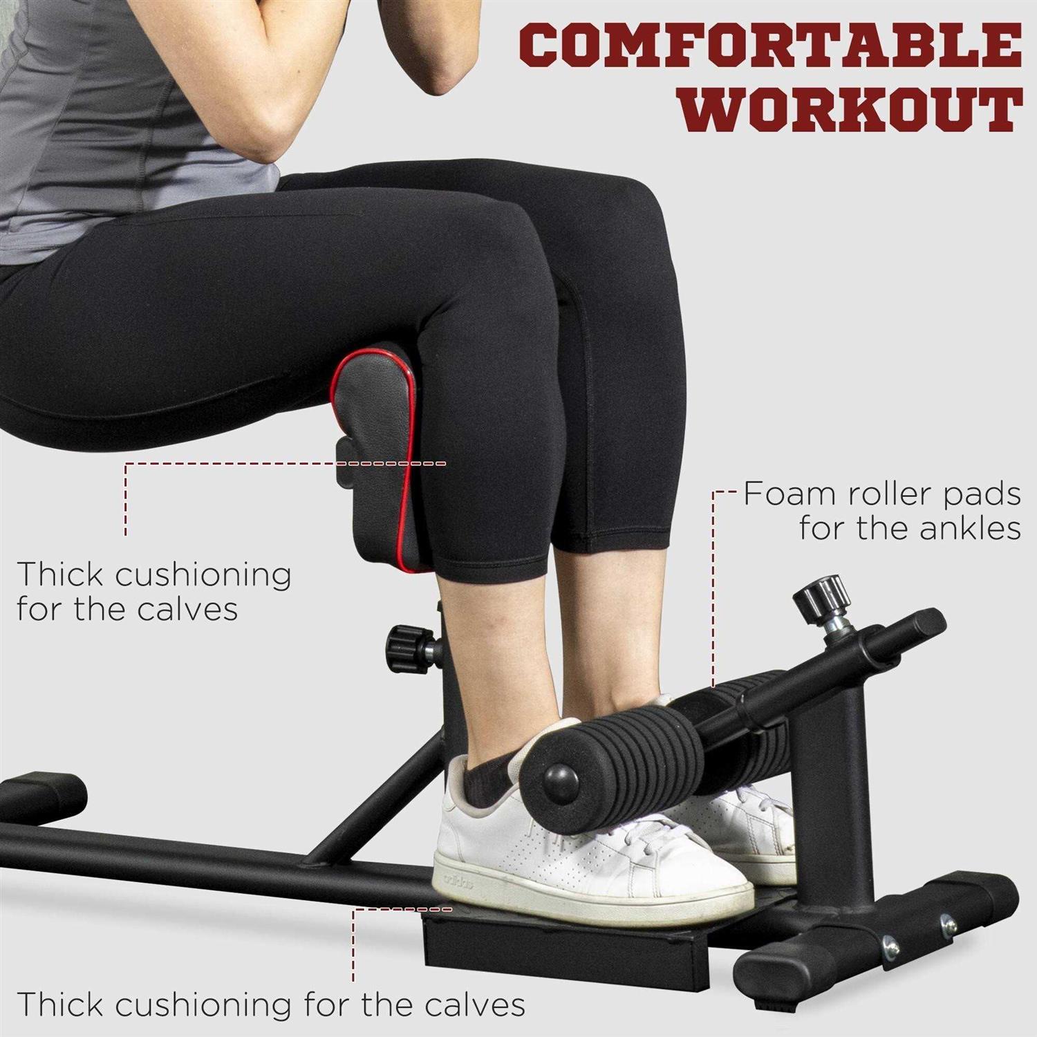 Soozier Sissy Squat Machine, Leg Workout Equipment with Adjustable Pad, Rollers and Non-slip Foot Plate - Image 5