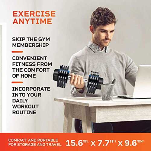 Lifepro Adjustable Dumbbells - 15Lb 25Lb 43Lb 55Lb 90Lb 6in1 Dumbbells Adjustable Weight, Compact Quick Adjustable Dumbbells set/single for Full - Image 4