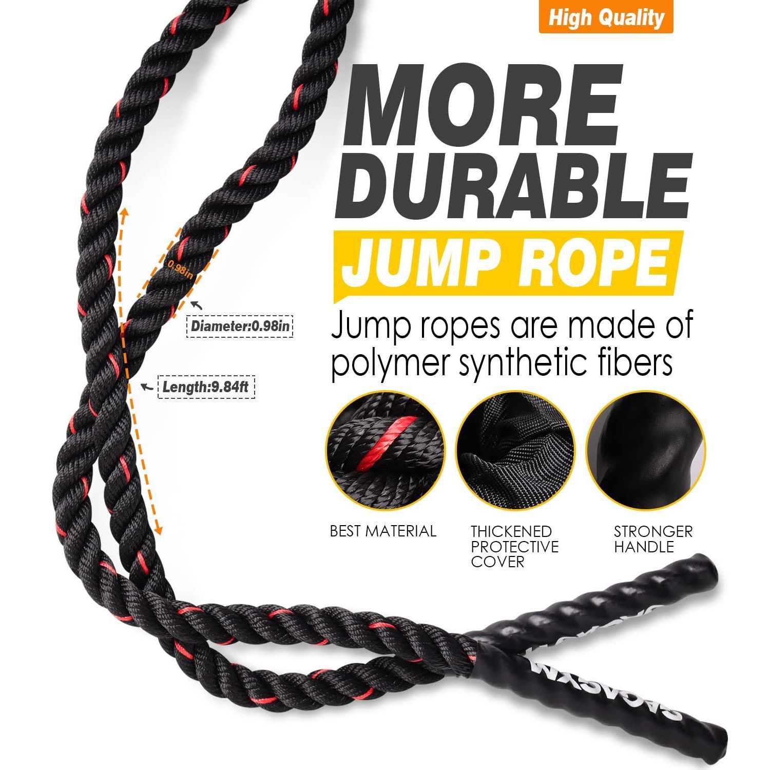 GAGAGYM Weighted Jump Rope for Fitness 3LB Heavy Jump Ropes for Exercise - Image 4