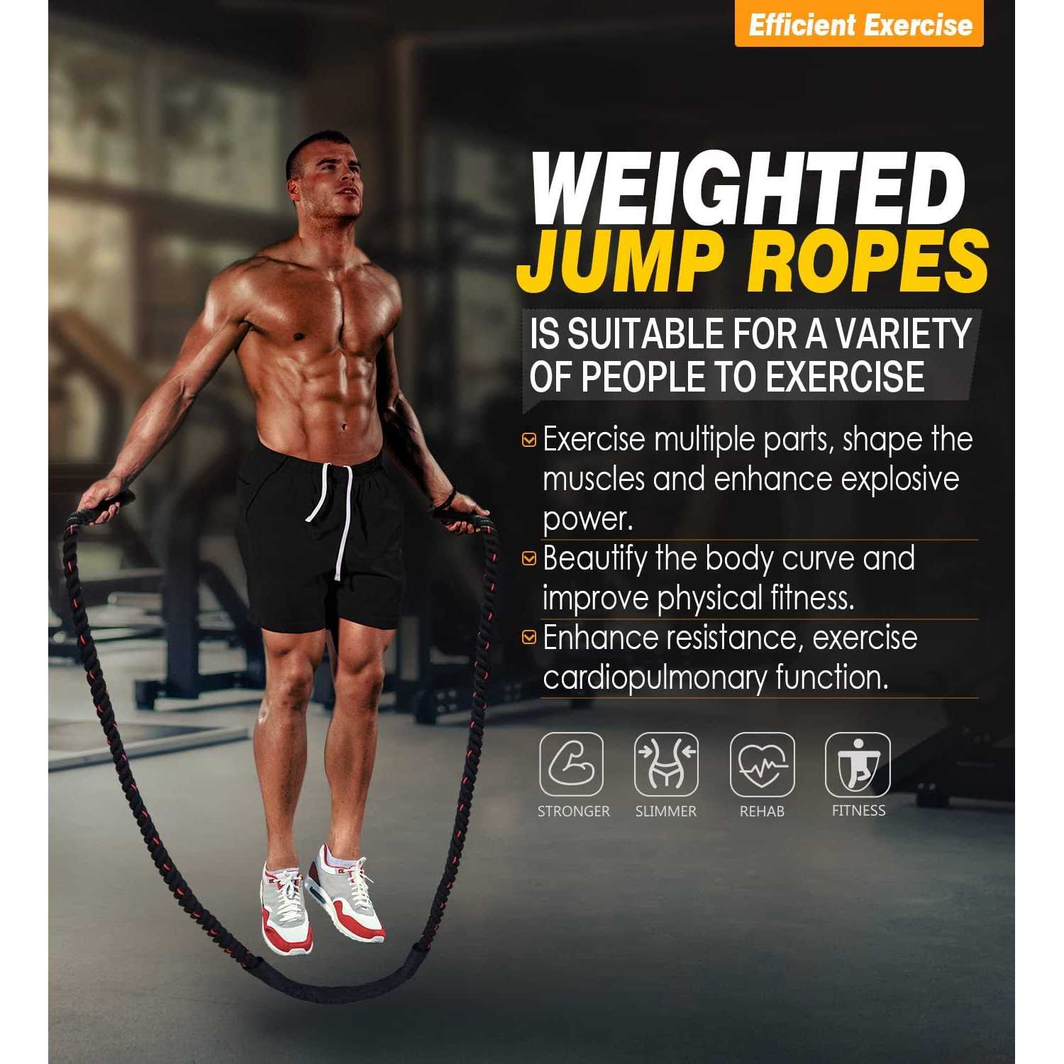 GAGAGYM Weighted Jump Rope for Fitness 3LB Heavy Jump Ropes for Exercise - Image 5