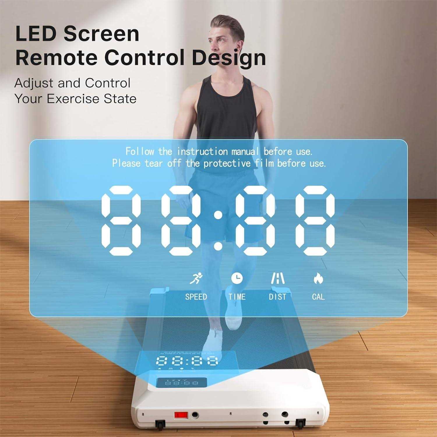 Dpforest Walking Pad, 0.6-3.8 mph, 2 in 1 Under Desk Treadmill with 300lbs Capacity, Installation-Free Walking and Jogging Machine for Home - Image 3