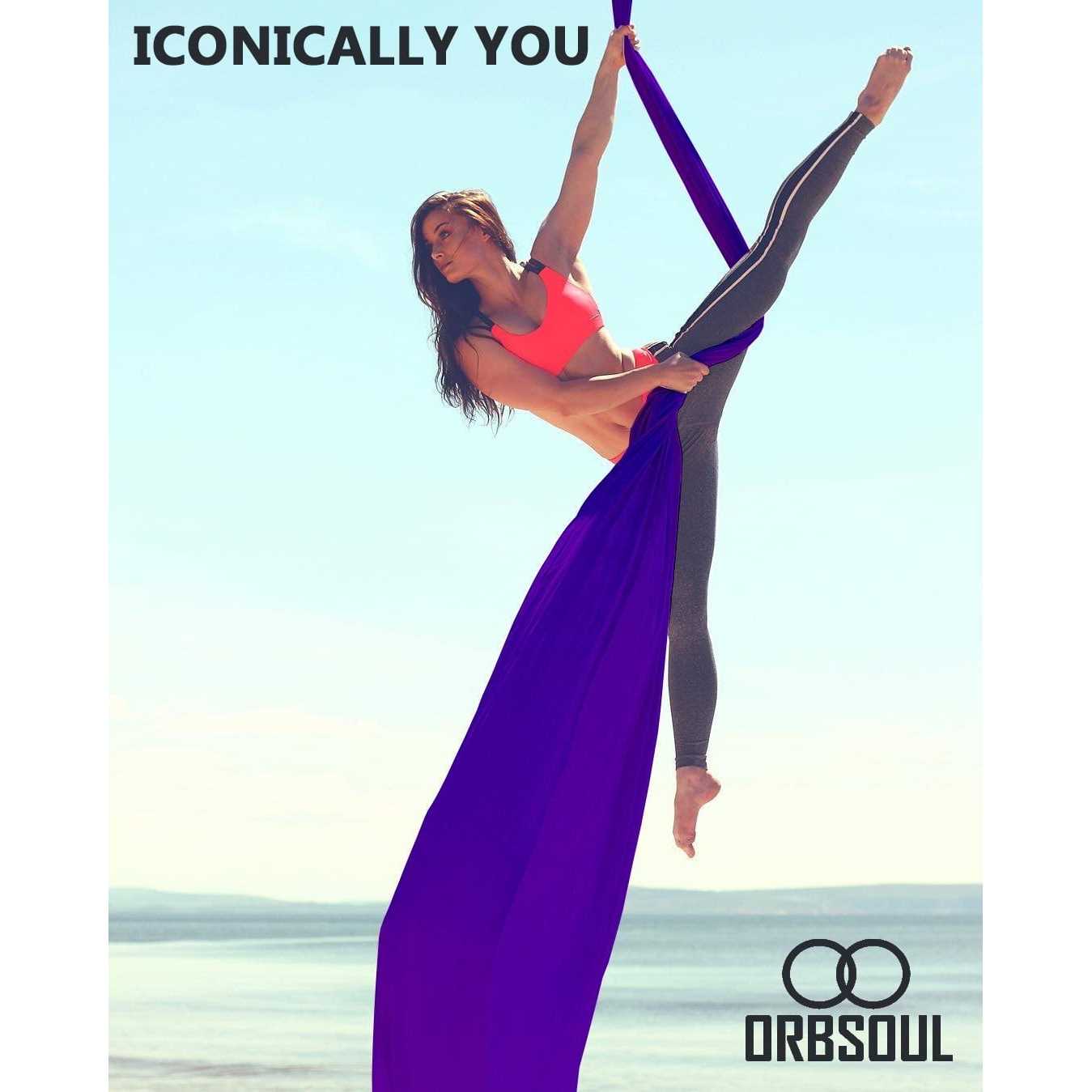 Orbsoul Aerial Silks + Yoga Hammock Includes Premium 100% Aerial Nylon Tricot Fabric Silks, Full Rigging Hardware and Easy Set-up - Image 3