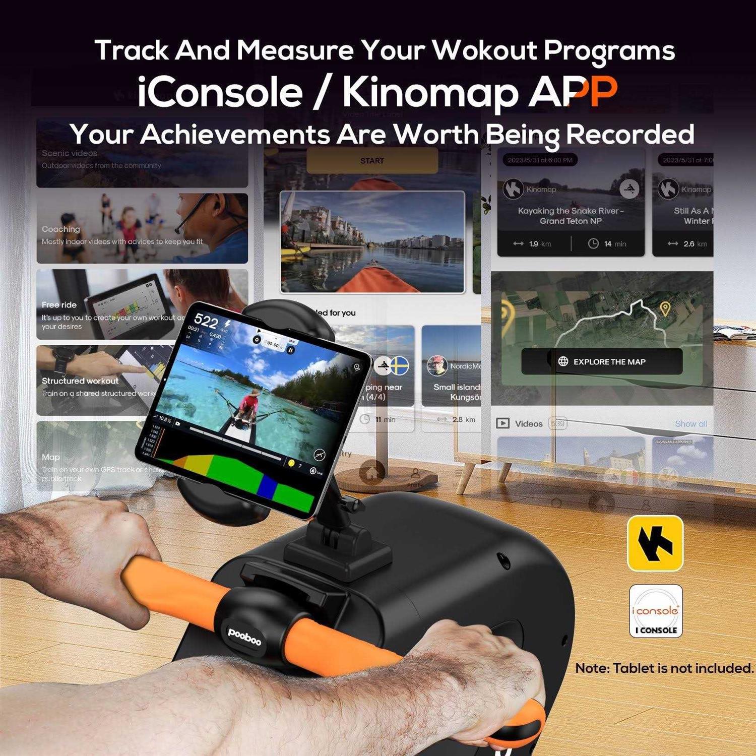 Pooboo 85% Pre-assembled Magnetic Rowing Machines Rower Foldable 8 Level Resistance Indoor Rower Machines Home Exercise 350lb - Image 5