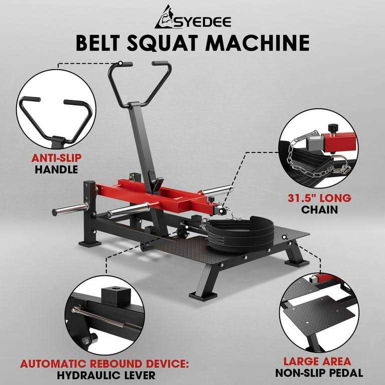 Syedee Belt Squat Machine Leg Machine for Strength Training Hack Squat Machine with Weightlifting Belt - Image 4