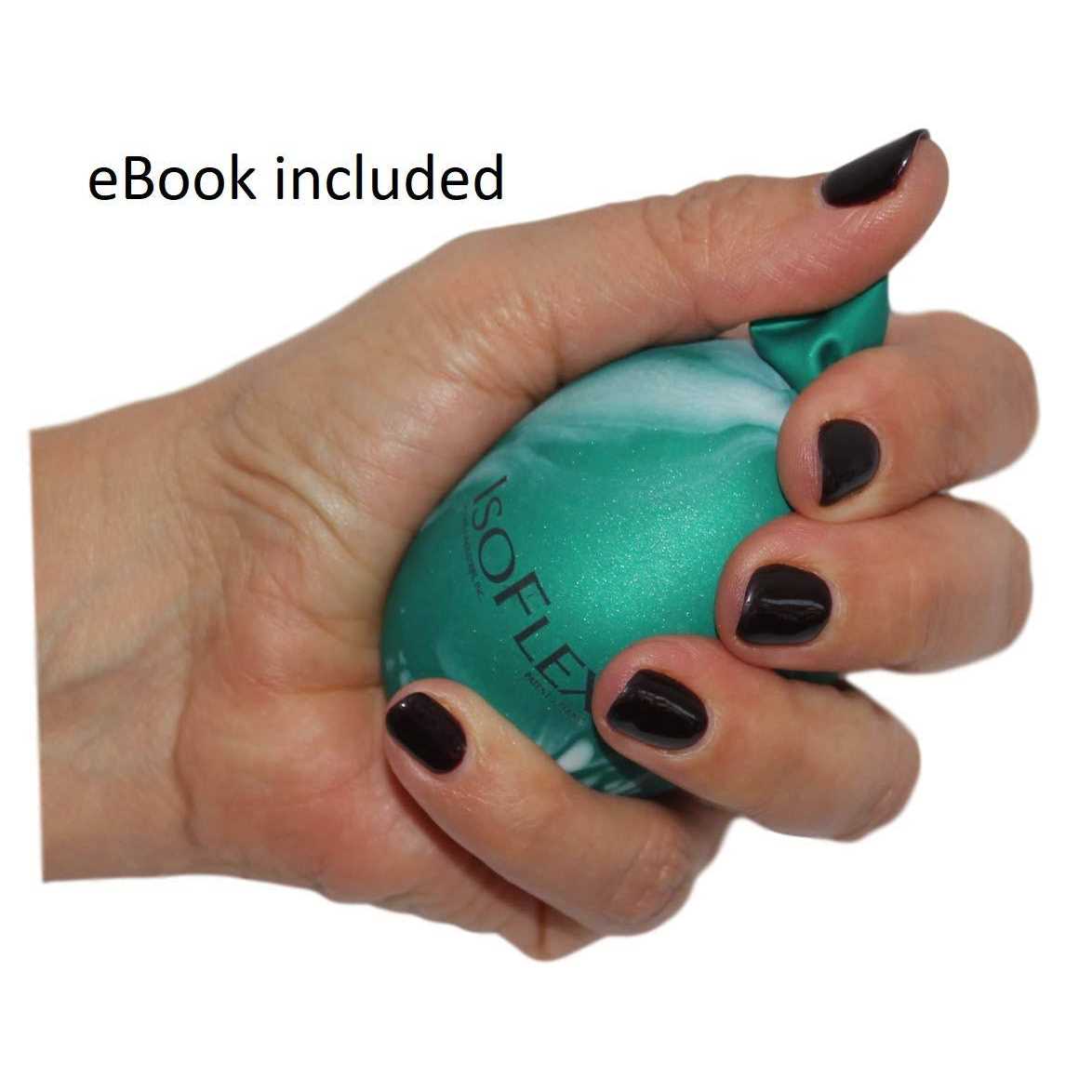 Isoflex Hand Therapy and Exercise Ball with an e-Book. 2 Pack One Solid Color and One Marblized. Ideal for Stress Relief - Image 3