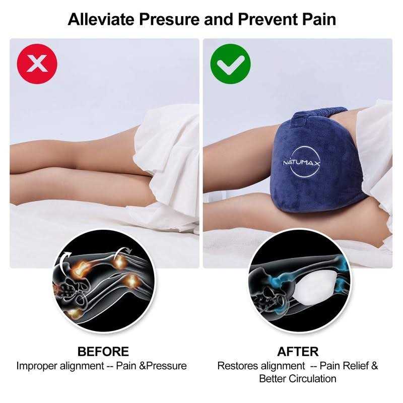 Natumax Knee Pillow for Side Sleepers Relief Sciatica Pain, Back / Leg Pain, Pregnancy, Hip and Joint Pain Memory Foam Leg Pillow - Image 4