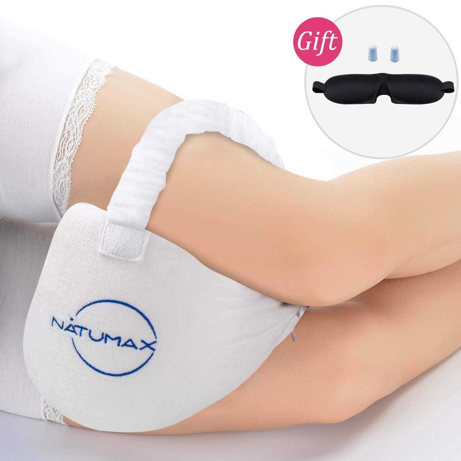 Natumax Knee Pillow for Side Sleepers Relief Sciatica Pain, Back / Leg Pain, Pregnancy, Hip and Joint Pain Memory Foam Leg Pillow - Image 3