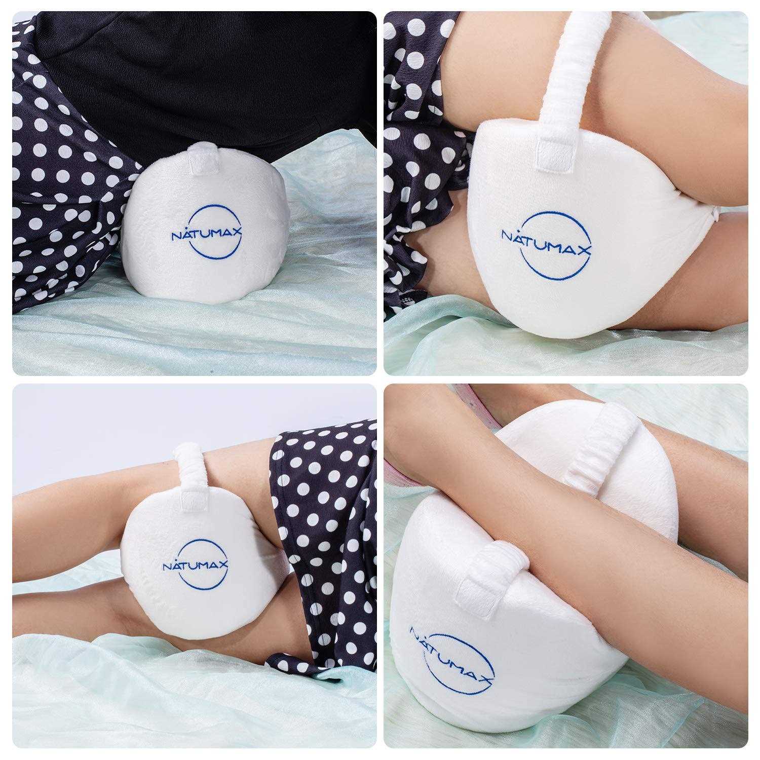 Natumax Knee Pillow for Side Sleepers Relief Sciatica Pain, Back / Leg Pain, Pregnancy, Hip and Joint Pain Memory Foam Leg Pillow - Image 4