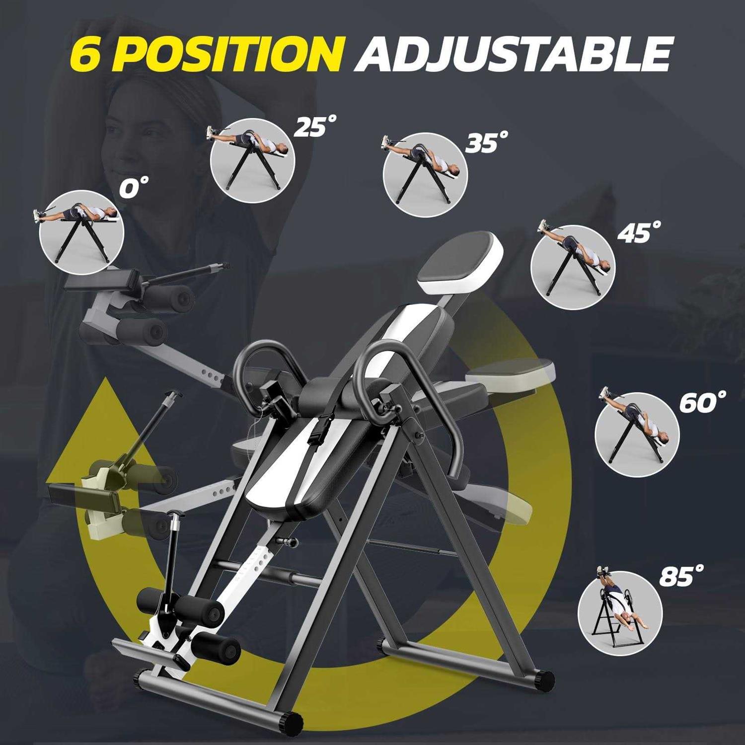 Gravity Heavy Duty Inversion Table with Headrest & Adjustable Protective Belt Back Stretcher Machine for Pain Relief Therapy - Image 5