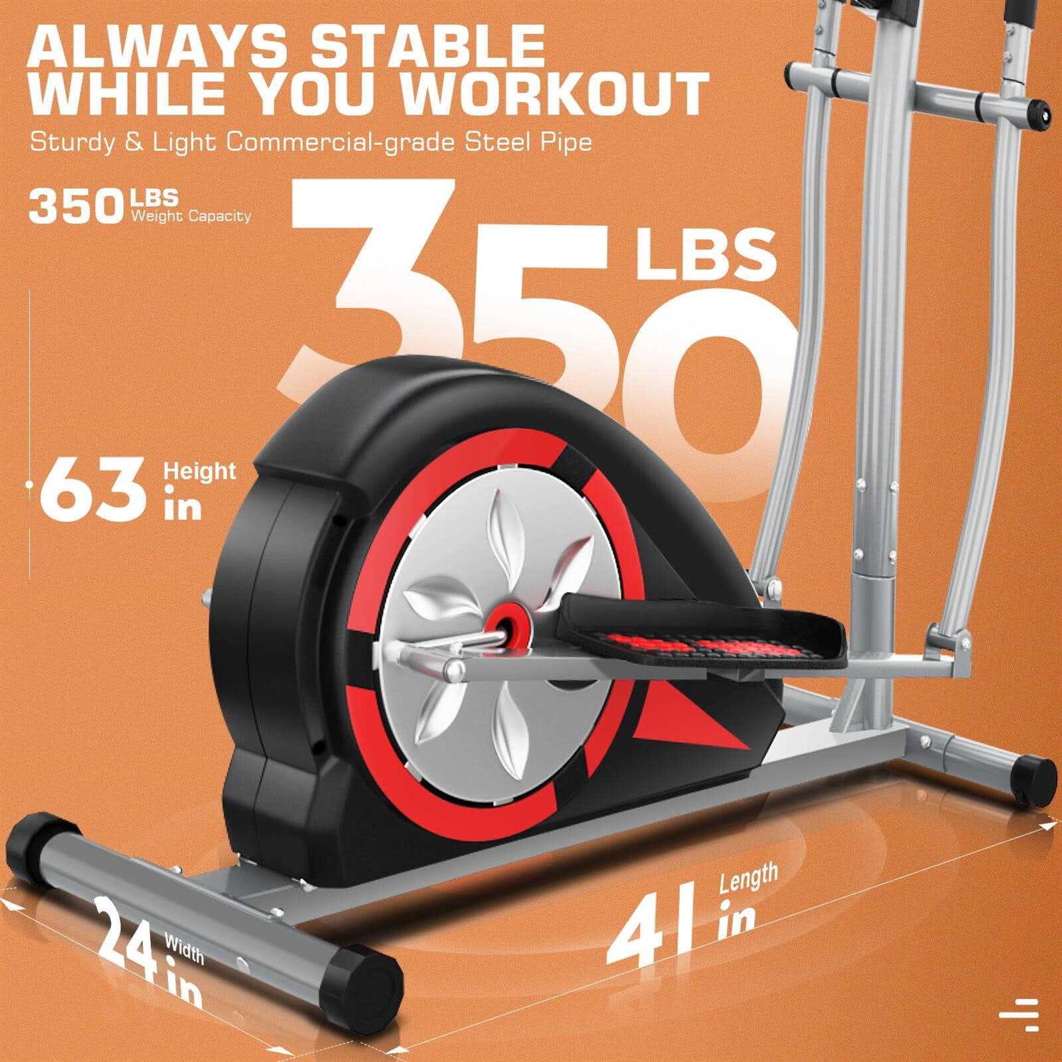 Tikmboex APP Elliptical Machine Elliptical Trainer with 8-Level of Magnetic Resistence - Image 3