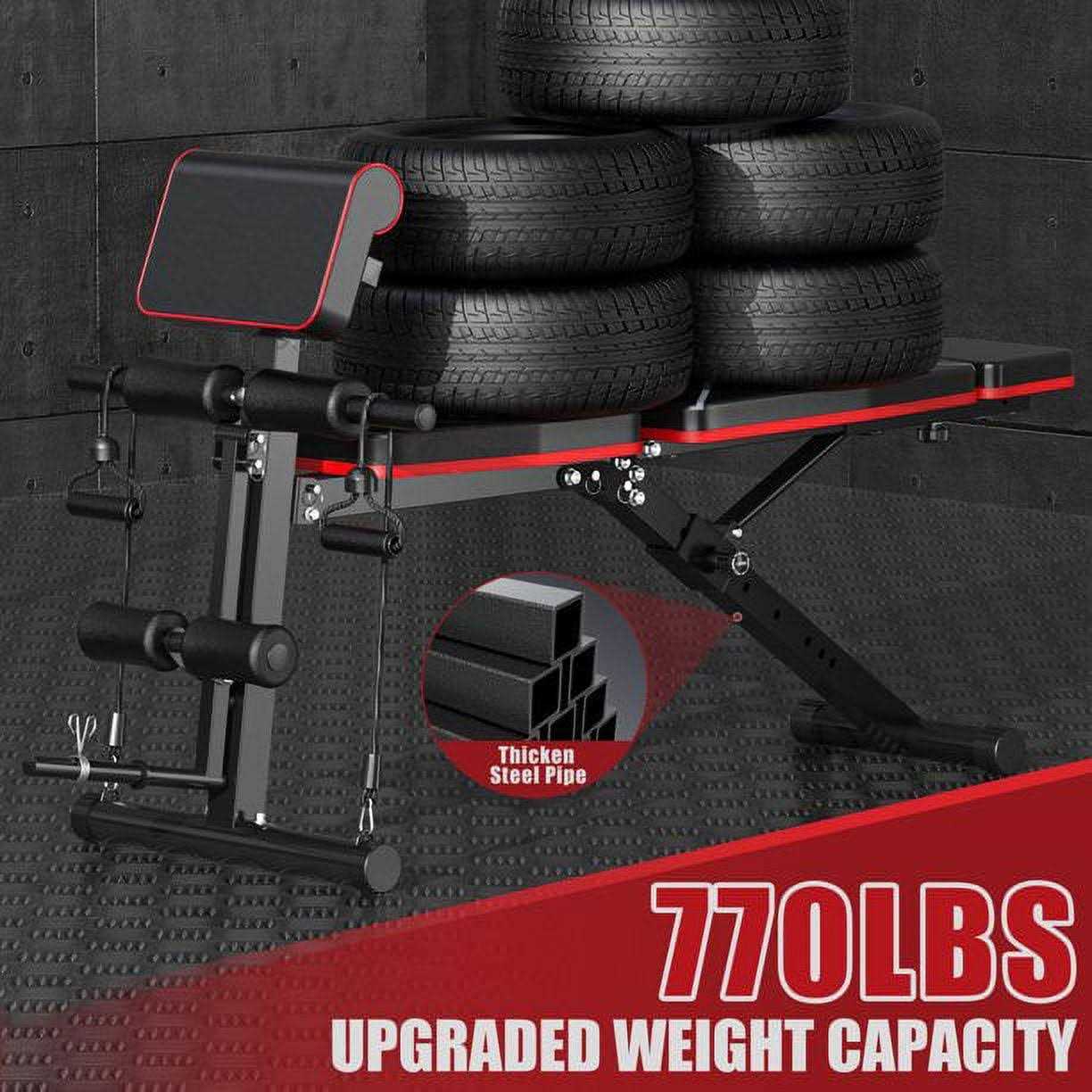 GIKPAL 7 Positions Adjustable Weight Bench,With Extended Headrest and Leg Extension,Foldable Workout Olympic - Image 4