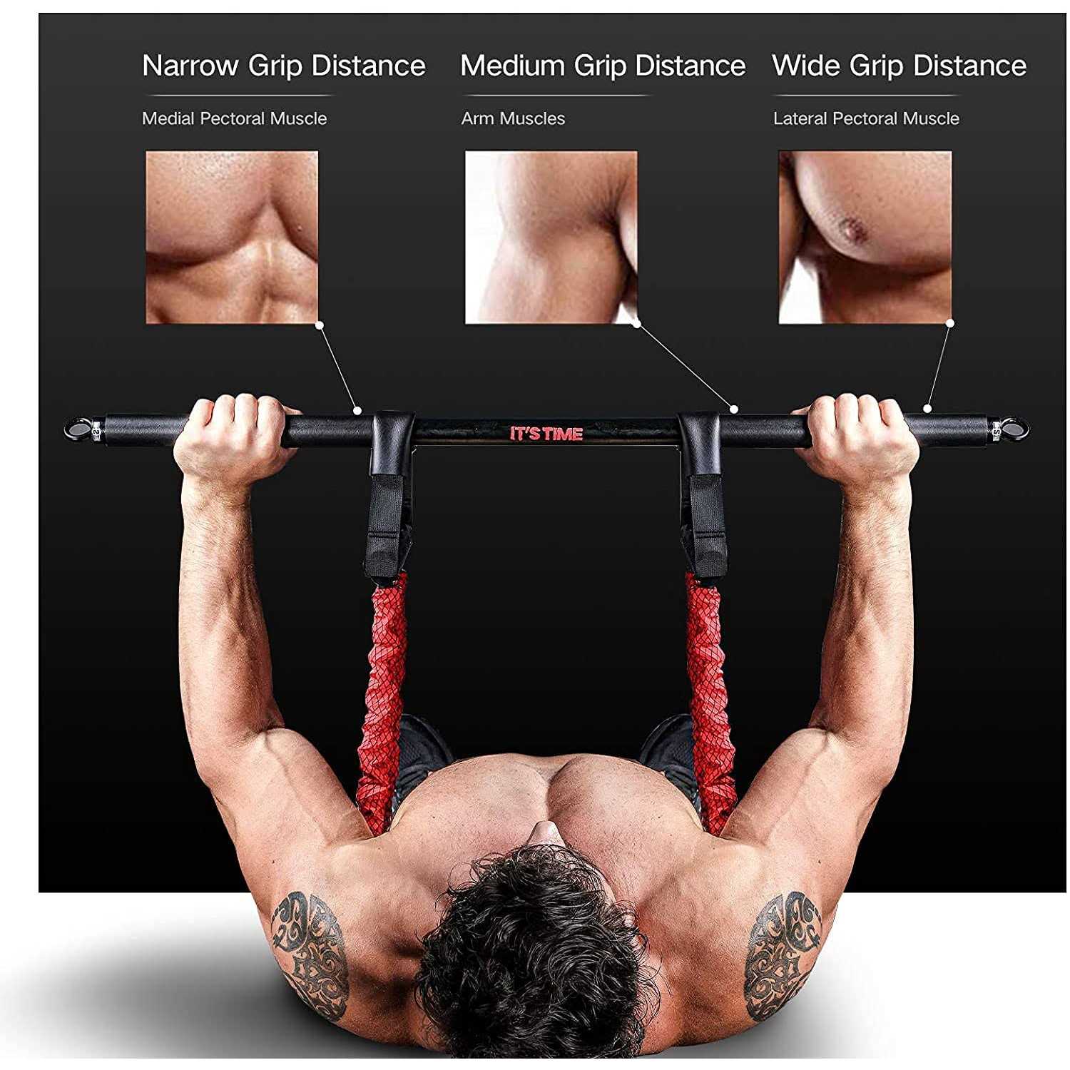 INNSTAR Adjustable Bench Press Push up Resistance Bands Workout - Image 4