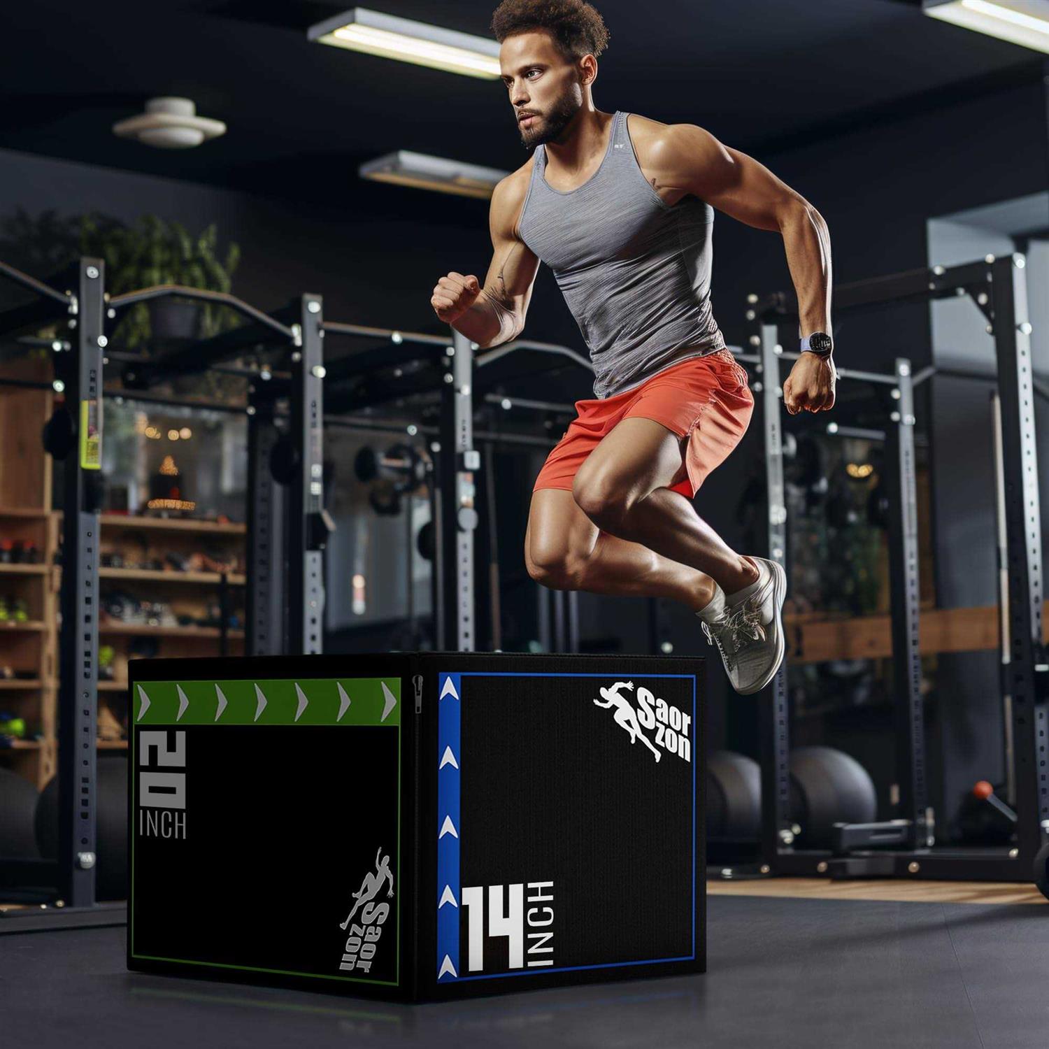 GRETERST Jump Box 3 in 1 Foam Plyometric Jumping Box Jump Exercise for Gym Fitness Workout Training - Image 4