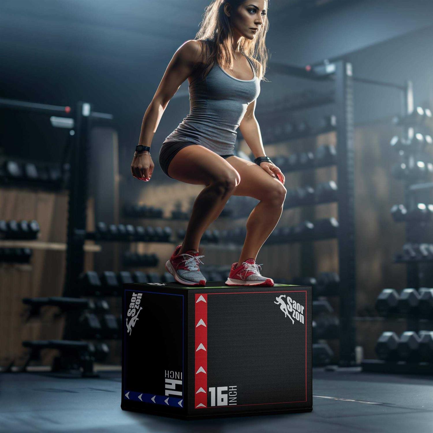 GRETERST Jump Box 3 in 1 Foam Plyometric Jumping Box Jump Exercise for Gym Fitness Workout Training - Image 5