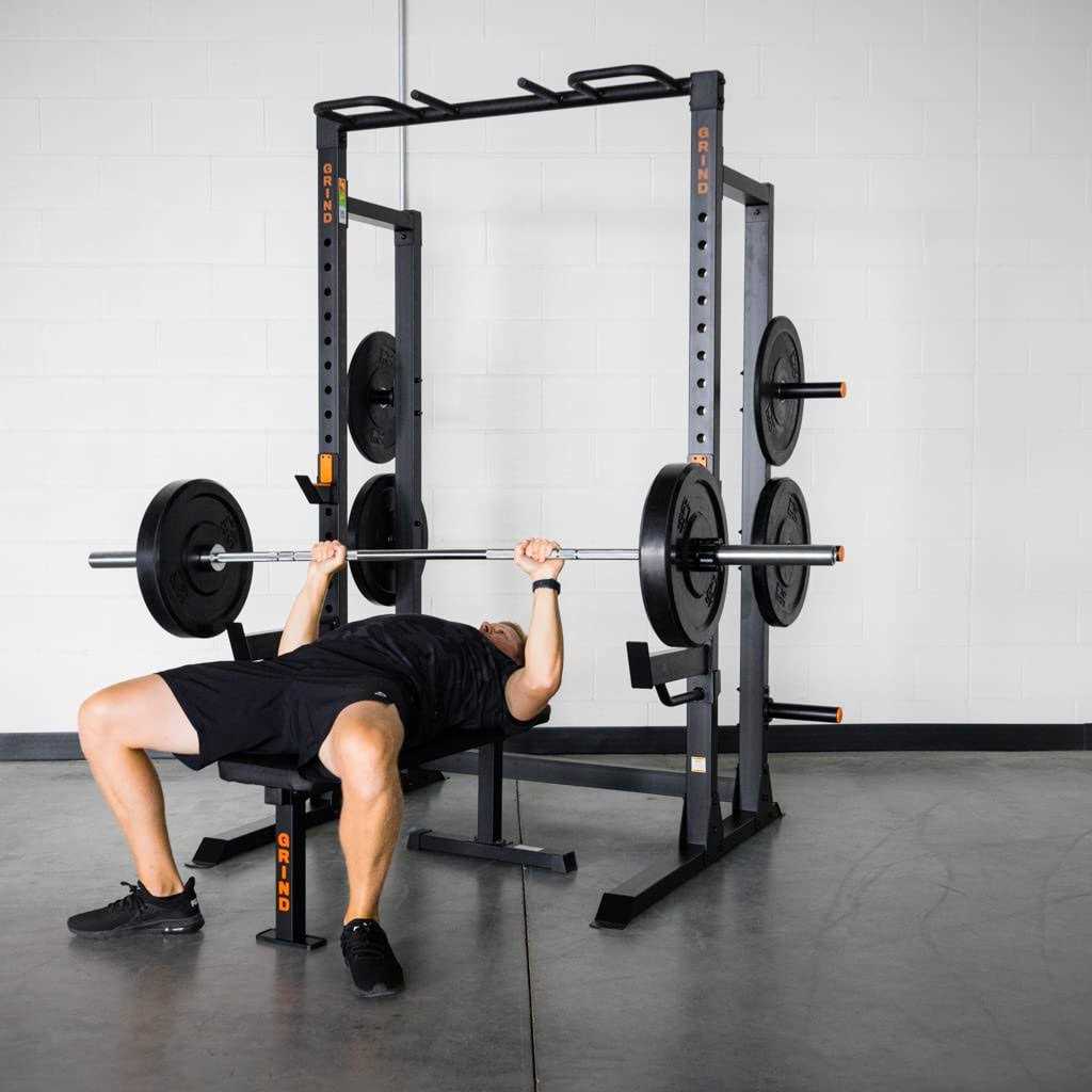 GRIND Fitness 3 Post Utility Flat Weight Bench Exercise Workout Bench Basics Pressing Strength Training Grippy - Image 5