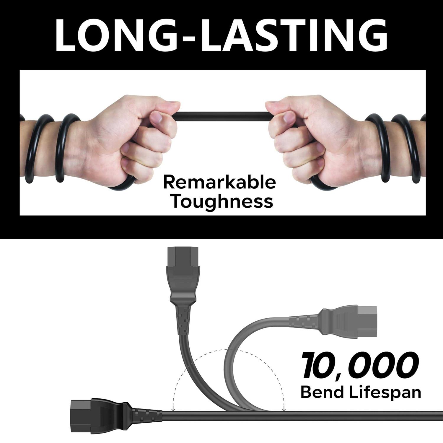 Power Cord Replacement for Treadmills and Computers, Extra Long 8FT Power Cord Compatible with Peloton Treadmill and Superfit Treadmill - Image 3