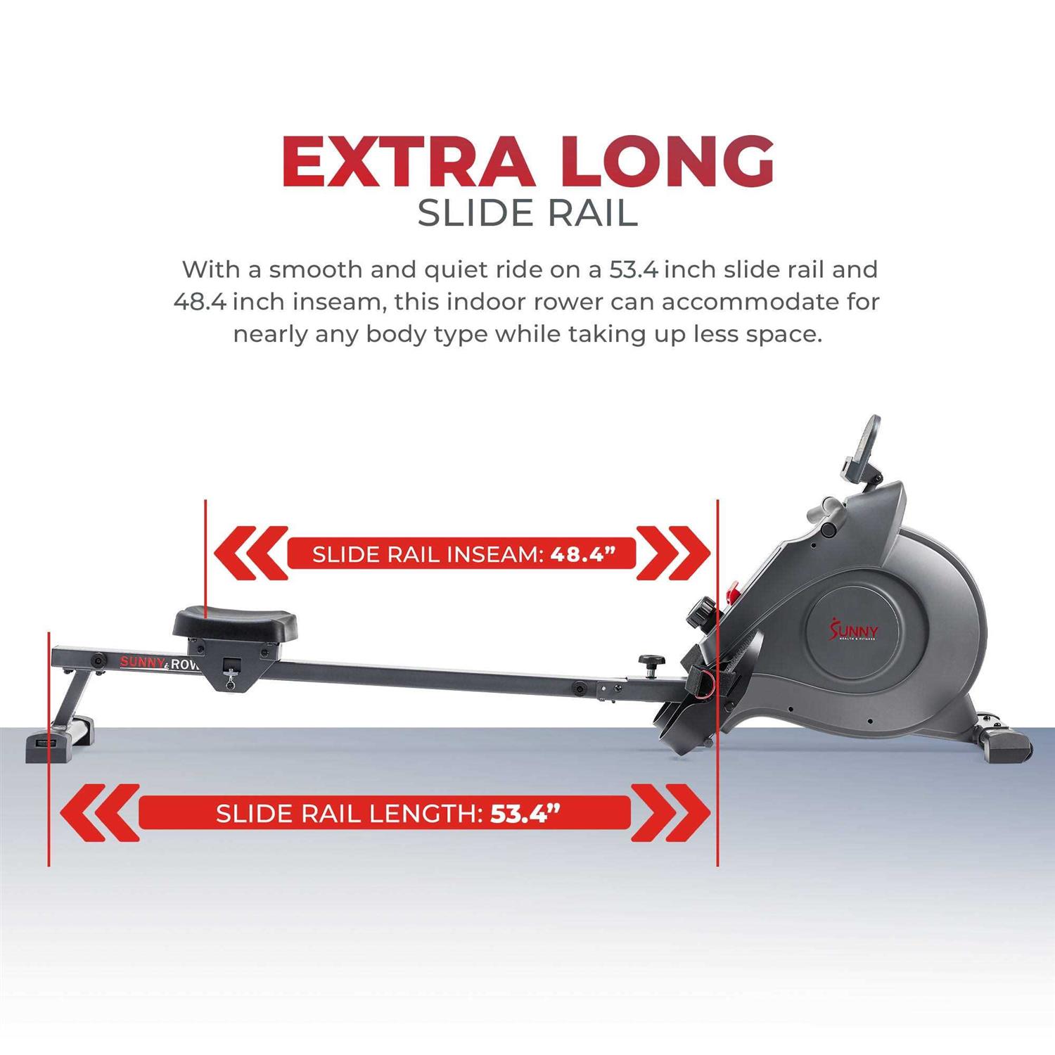 Sunny Health & Fitness Smart Magnetic Rowing Machine with Bluetooth Connectivity - Image 4