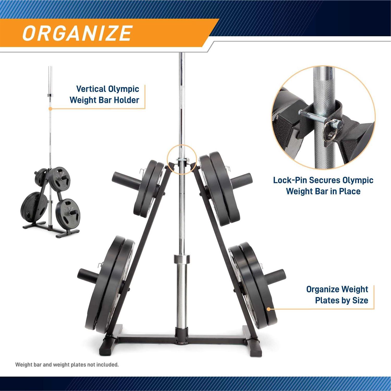 Marcy A-frame Olympic Weight Plate Tree & Vertical Bar Holder - Image 4