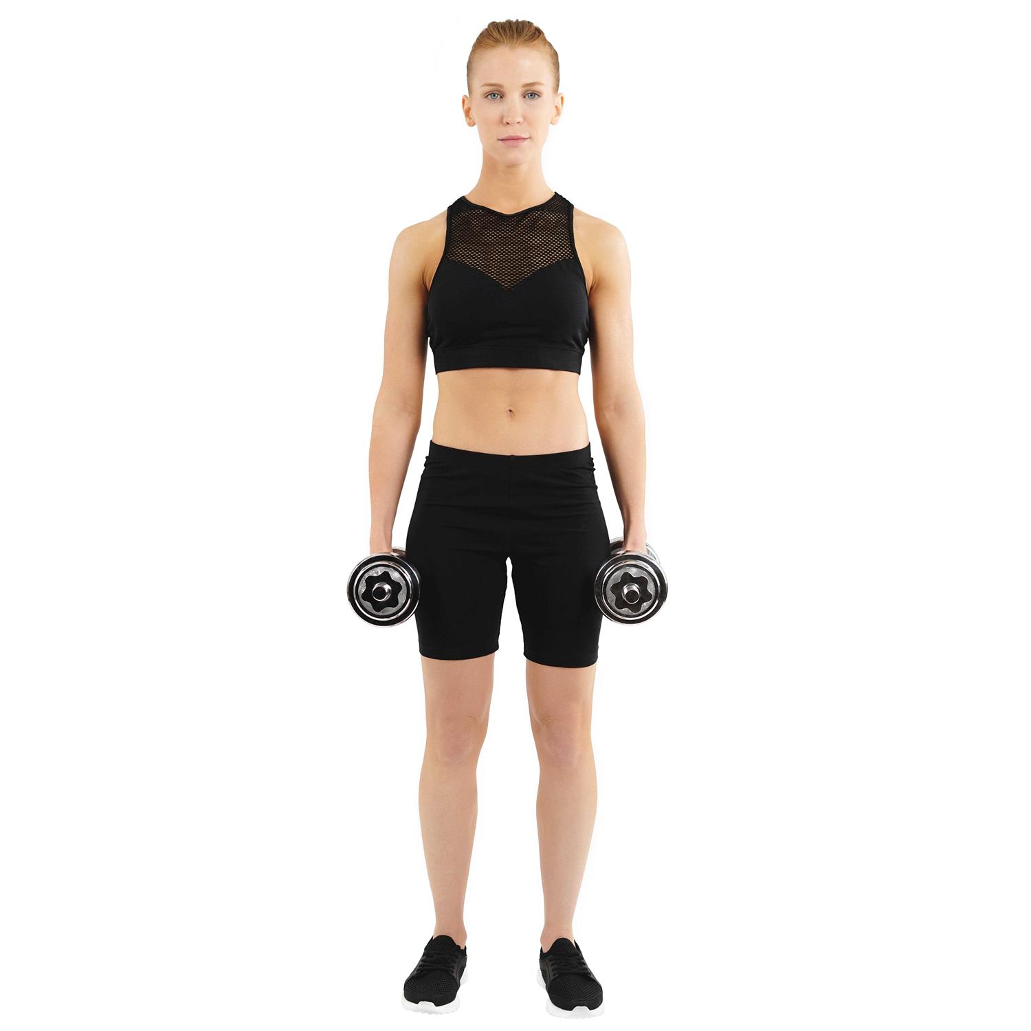 Sunny Health & Fitness 33-lb Dumbbell Chrome Set - Image 5