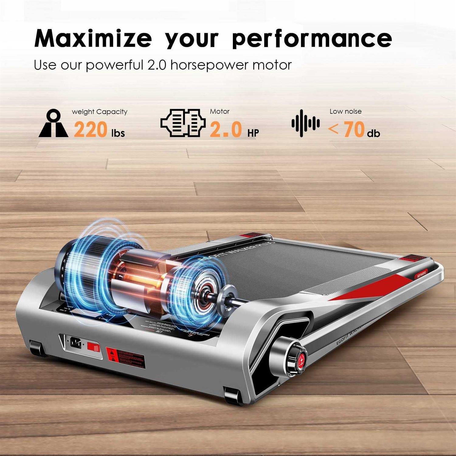 Egofit Walker Plus M1T Under Desk Motorized Folding Small Walking Treadmill with Handrails for home & Office - Image 4