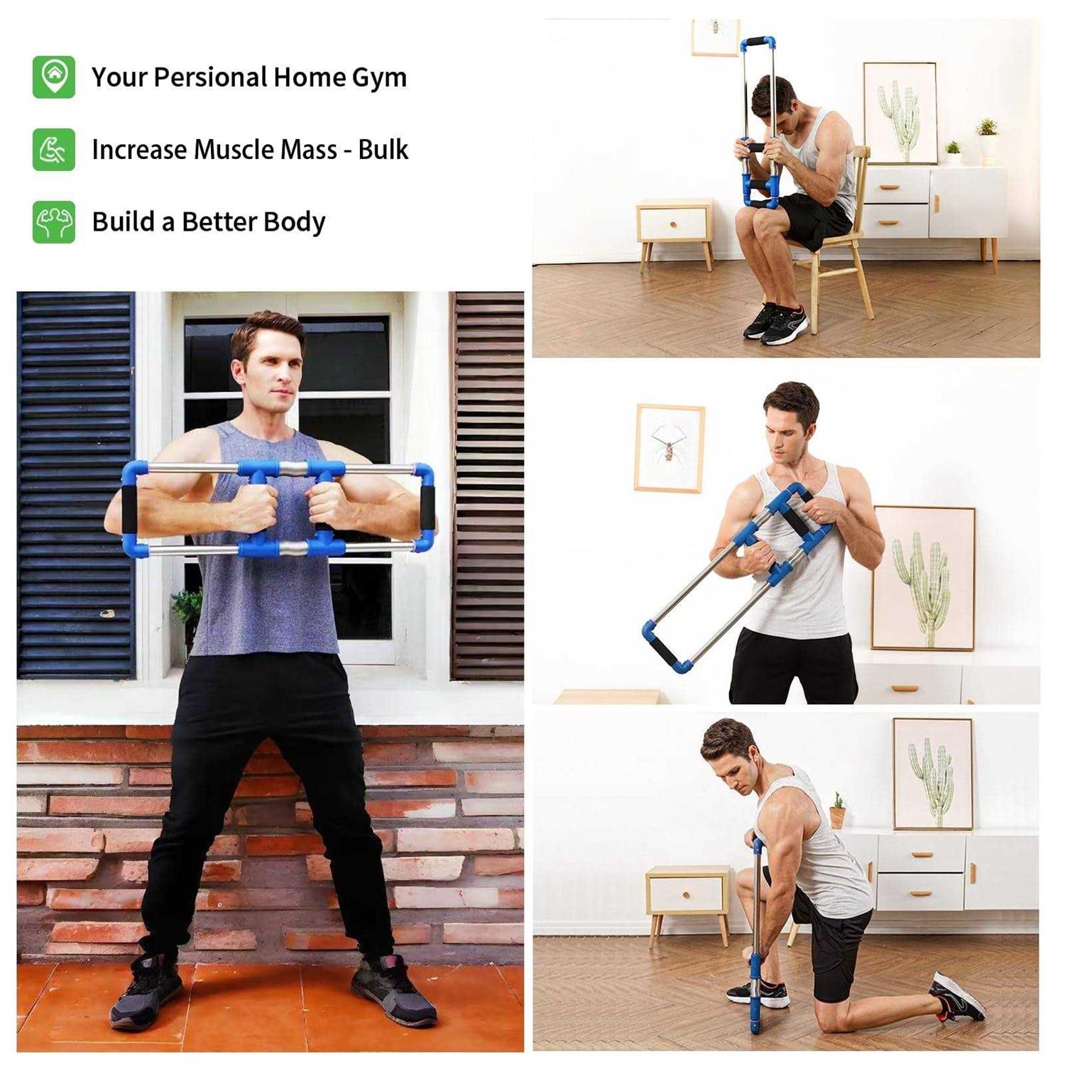 GoFitness Push Down Bar Machine Chest Expander at Home Workout Equipment - Image 4