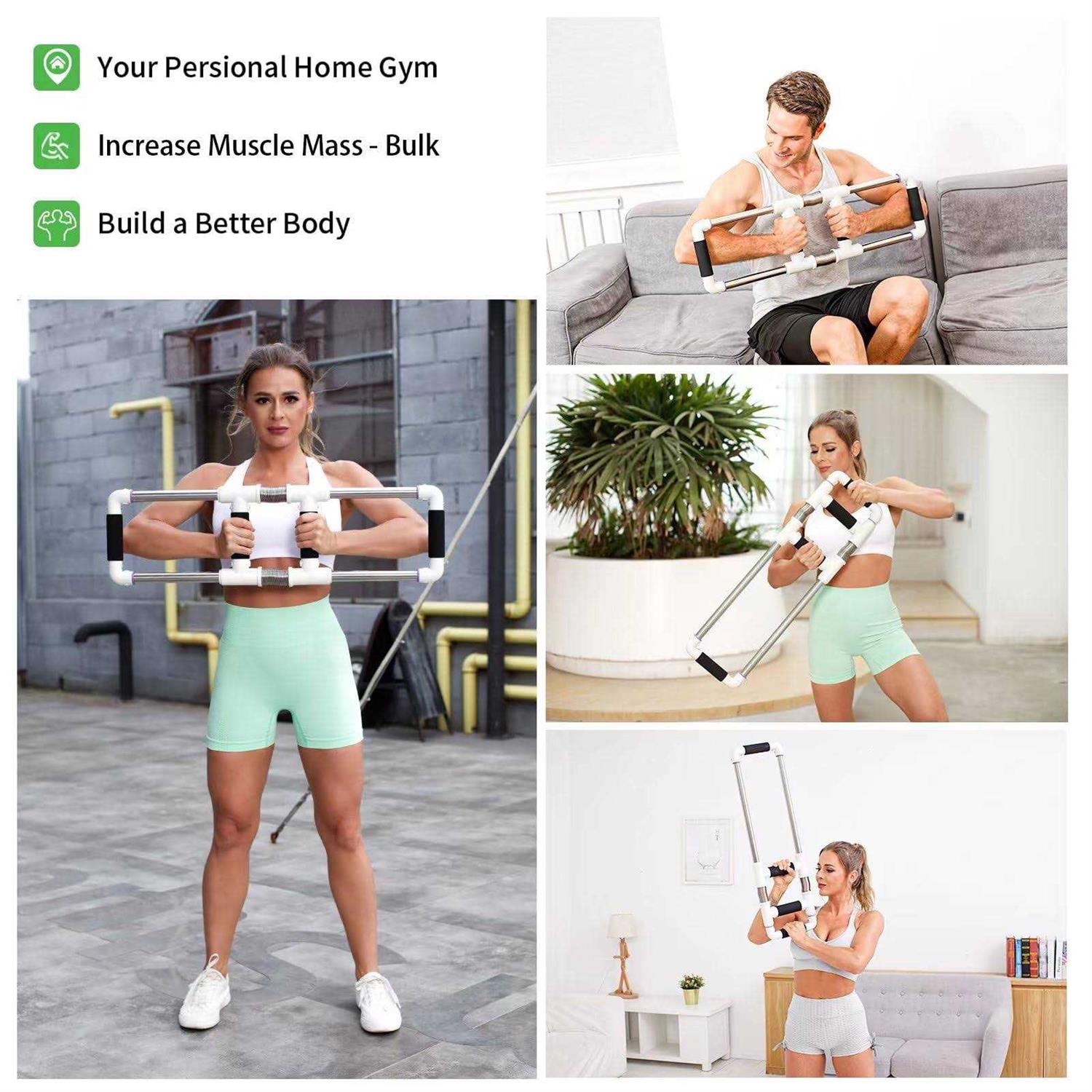 GoFitness Push Down Bar Machine Chest Expander at Home Workout Equipment - Image 3