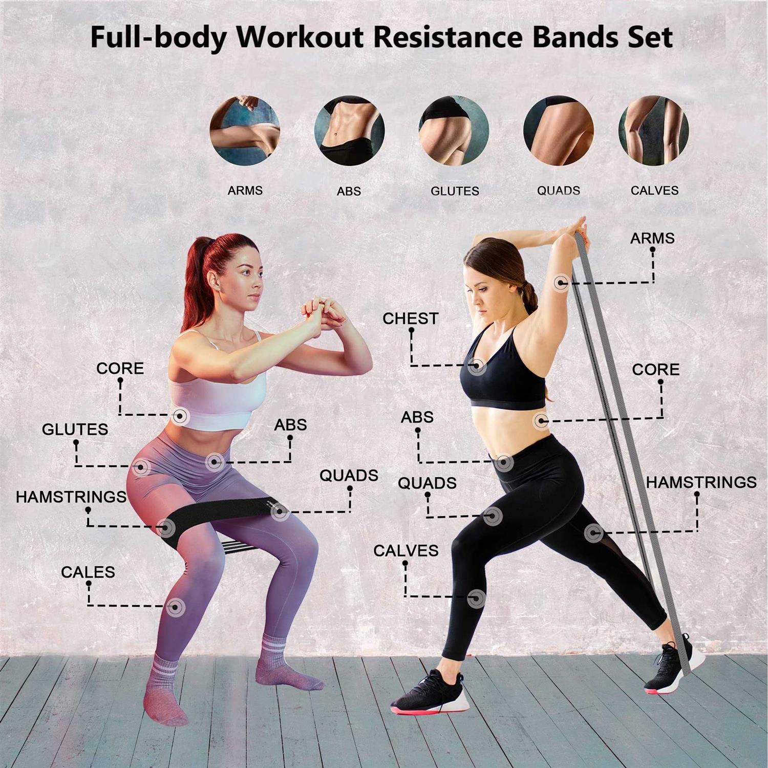 STANDROCK Resistance Bands for Working Out,6pcs Fabric Resistance Band Set - Image 3