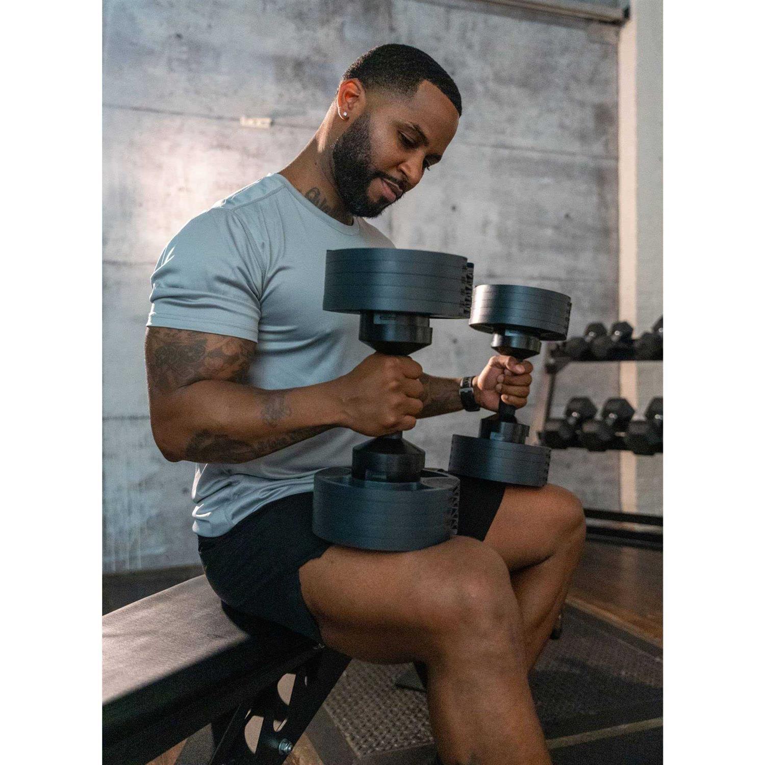 Nuobell adjustable Dumbbells Gym Army Nuobell, 5lbs 50lbs adjustable free weight dumbells for men and women - Image 3