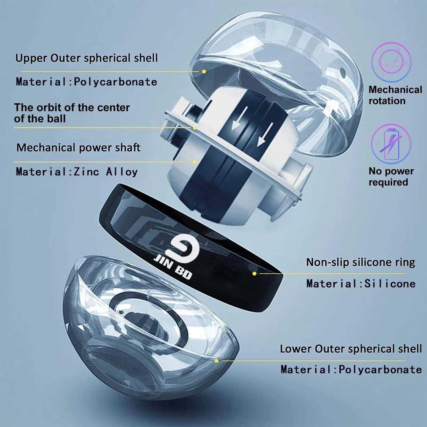 JIN BD Wrist Trainer/Strengthener Gyro Ball Auto-Start Gyroscopic Forearm Exerciser for Strengthen Arms, Fingers, Wrist Bones and Muscles - Image 4