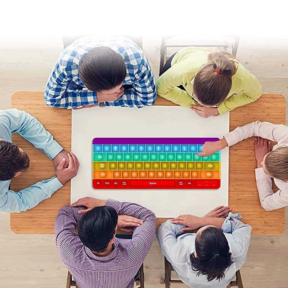 Push Toy Pop Bubble Fidget Sensory Toys Push It Pop Fidget Toys Rainbow Keyboard - Image 5