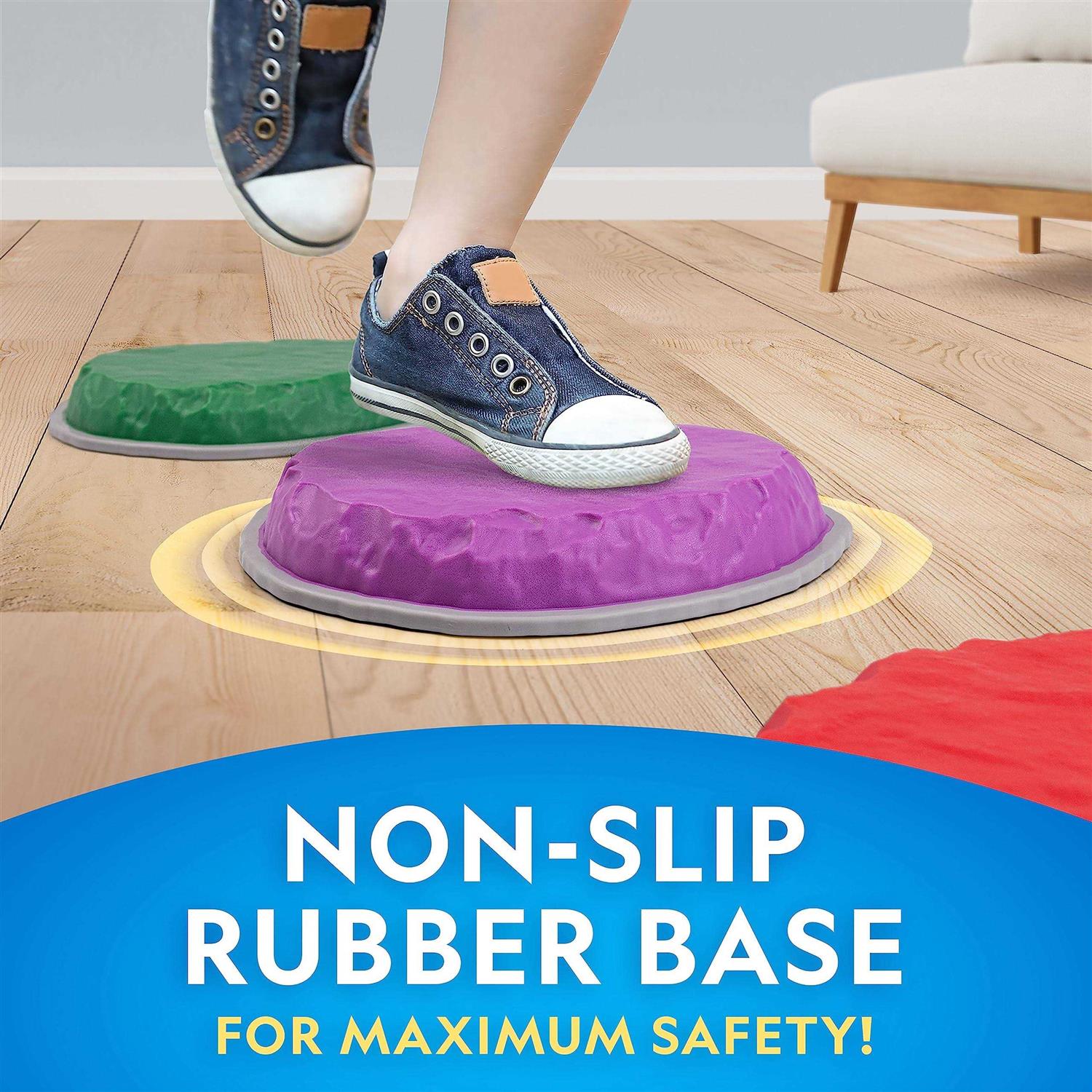 NATIONAL GEOGRAPHIC Stepping Stones for Kids – Durable Non-Slip Stones Encourage Toddler Balance & Gross Motor Skills - Image 4