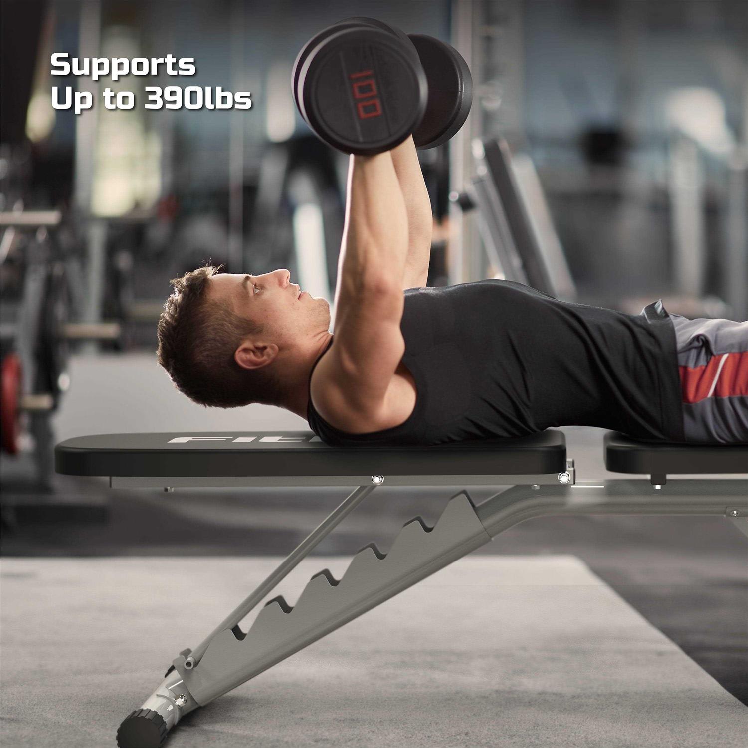 FitRx Workout Bench, Weight Bench with Adjustable Incline, Curl Bar, and Leg Lever for Home Gym Exercise Equipment - Image 5