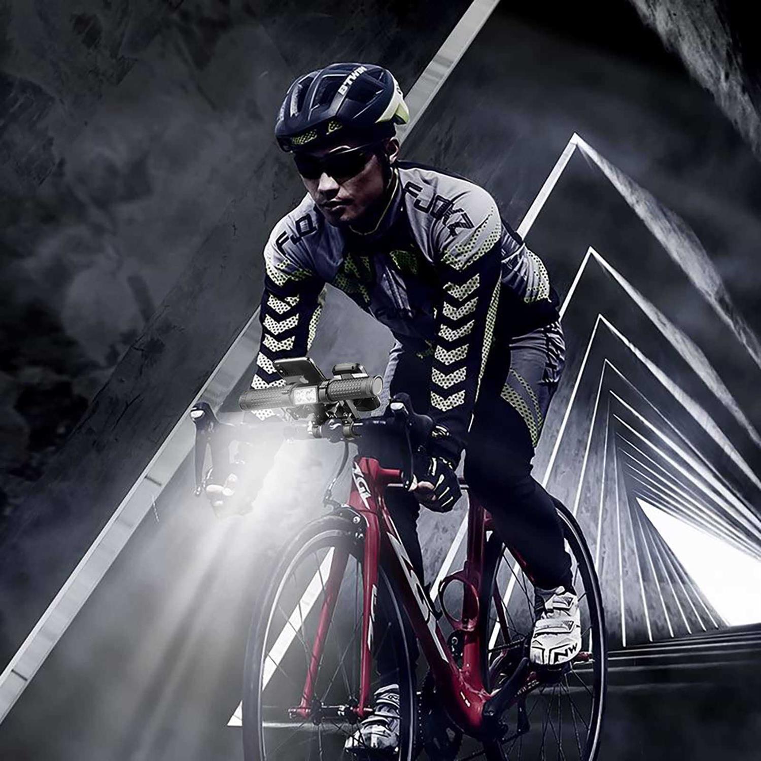 Redcomets Bike Handlebar Extender,USB Rechargeable, Comes with a 2400lumens Bicycle Light&Bike Phone Mount,Cycling Computer Mount and a Built-in - Image 5